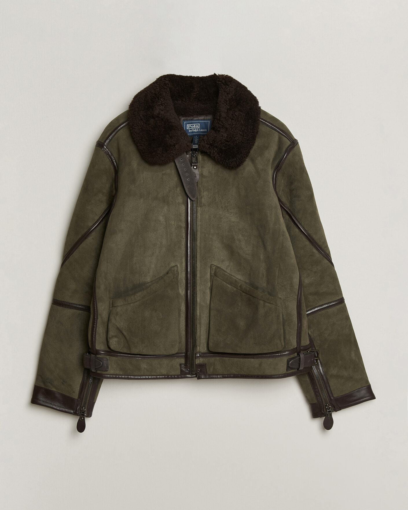 Uomini | Giacche | Polo Ralph Lauren | Suede Leather Flight Jacket Myrtle Green
