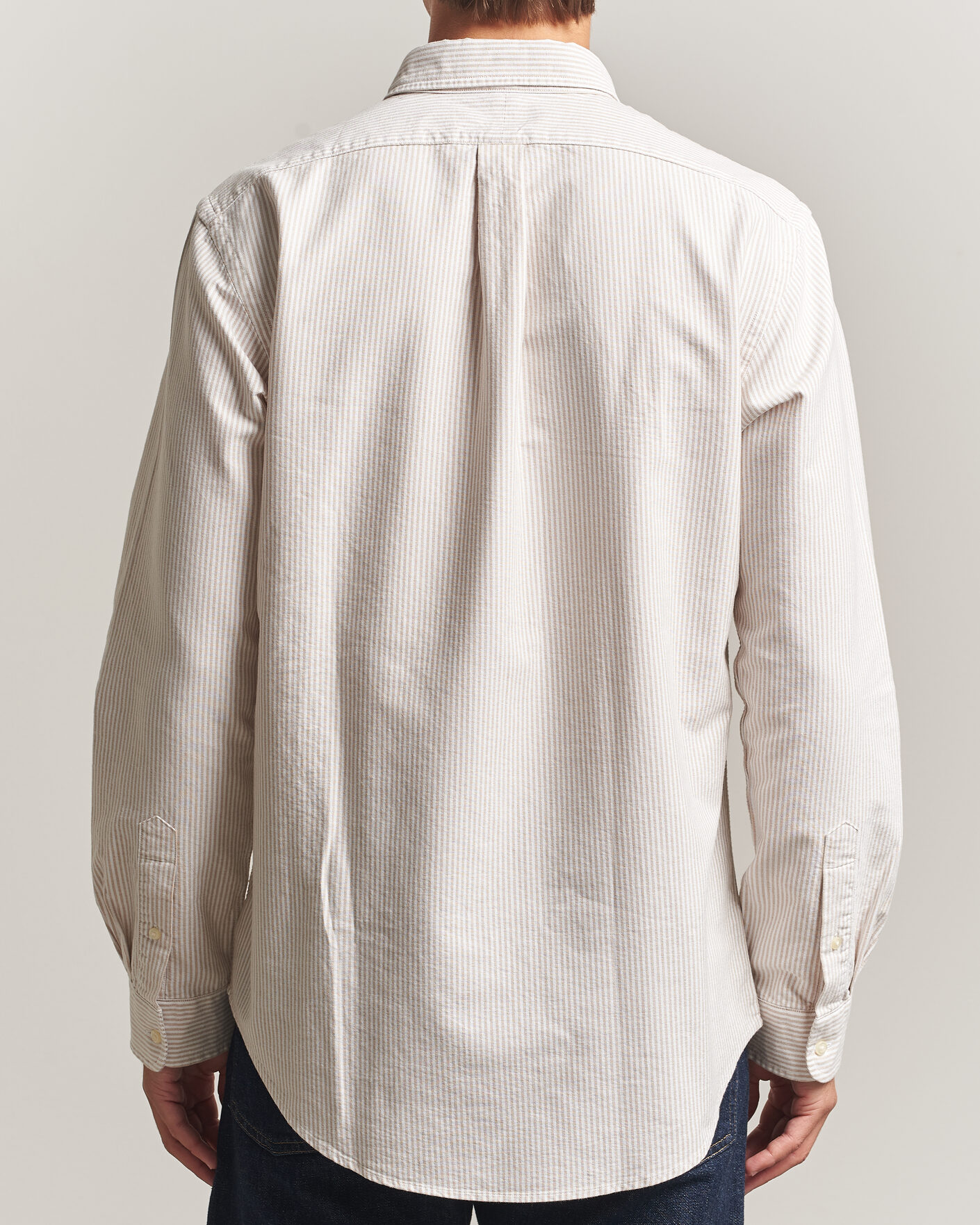 Uomini | Camicie | Polo Ralph Lauren | Custom Fit Striped Oxford Shirt Camel/White