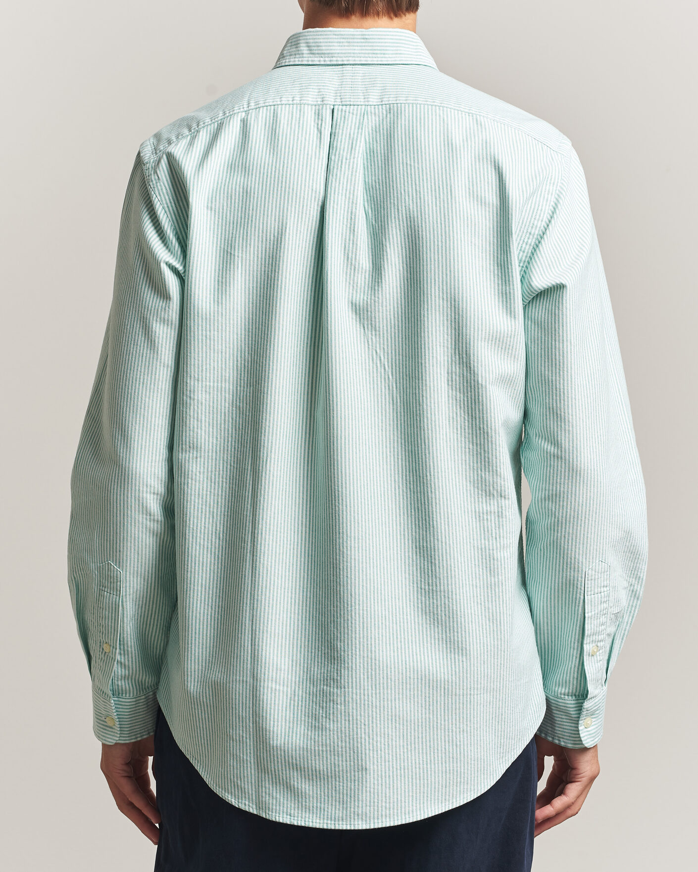 Uomini | Camicie | Polo Ralph Lauren | Custom Fit Striped Oxford Shirt Scarab Green/White
