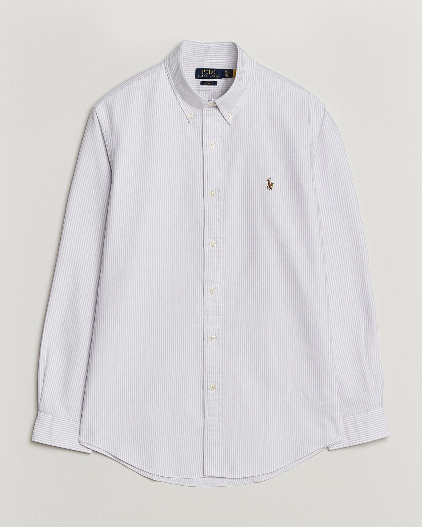 Uomini | Camicie | Polo Ralph Lauren | Custom Fit Striped Oxford Shirt Lilac/White