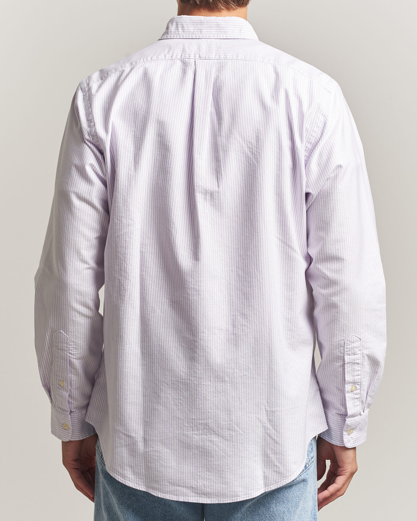 Uomini | Camicie | Polo Ralph Lauren | Custom Fit Striped Oxford Shirt Lilac/White