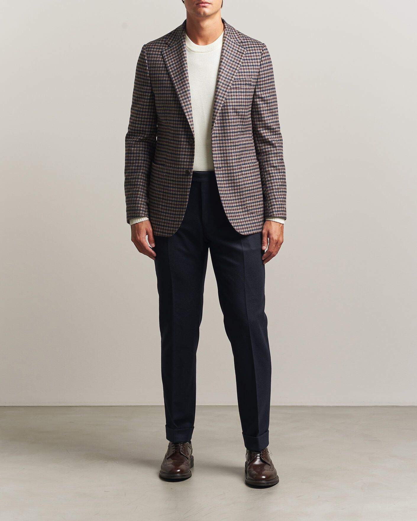 Uomini | Blazers | Morris | Soft Check Blazer Brown