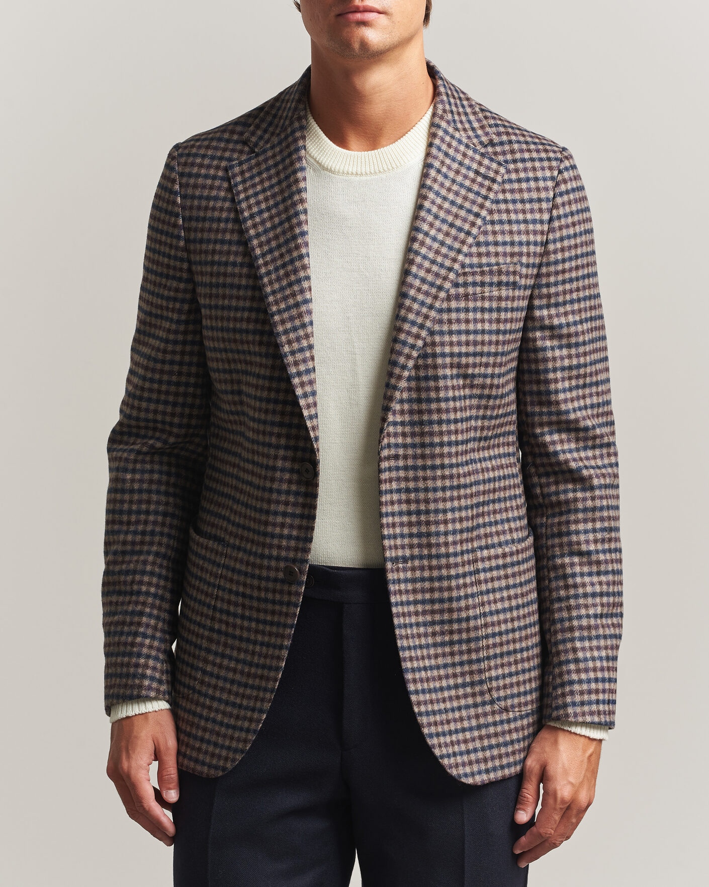 Uomini | Blazers | Morris | Soft Check Blazer Brown