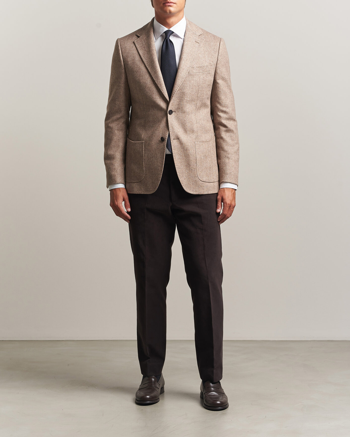 Uomini | Blazers | Morris | Soft Herringbone Blazer Khaki