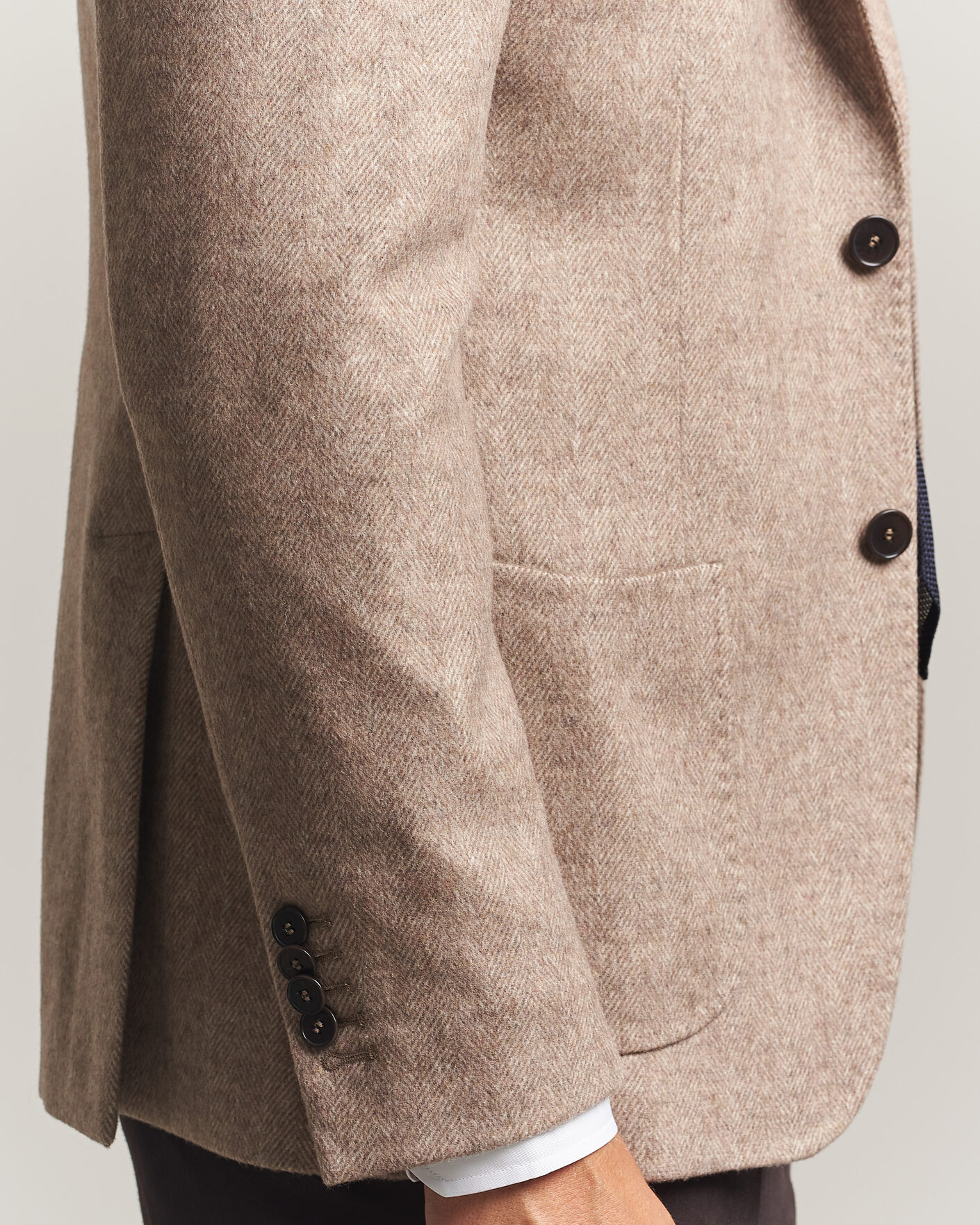 Uomini | Blazers | Morris | Soft Herringbone Blazer Khaki