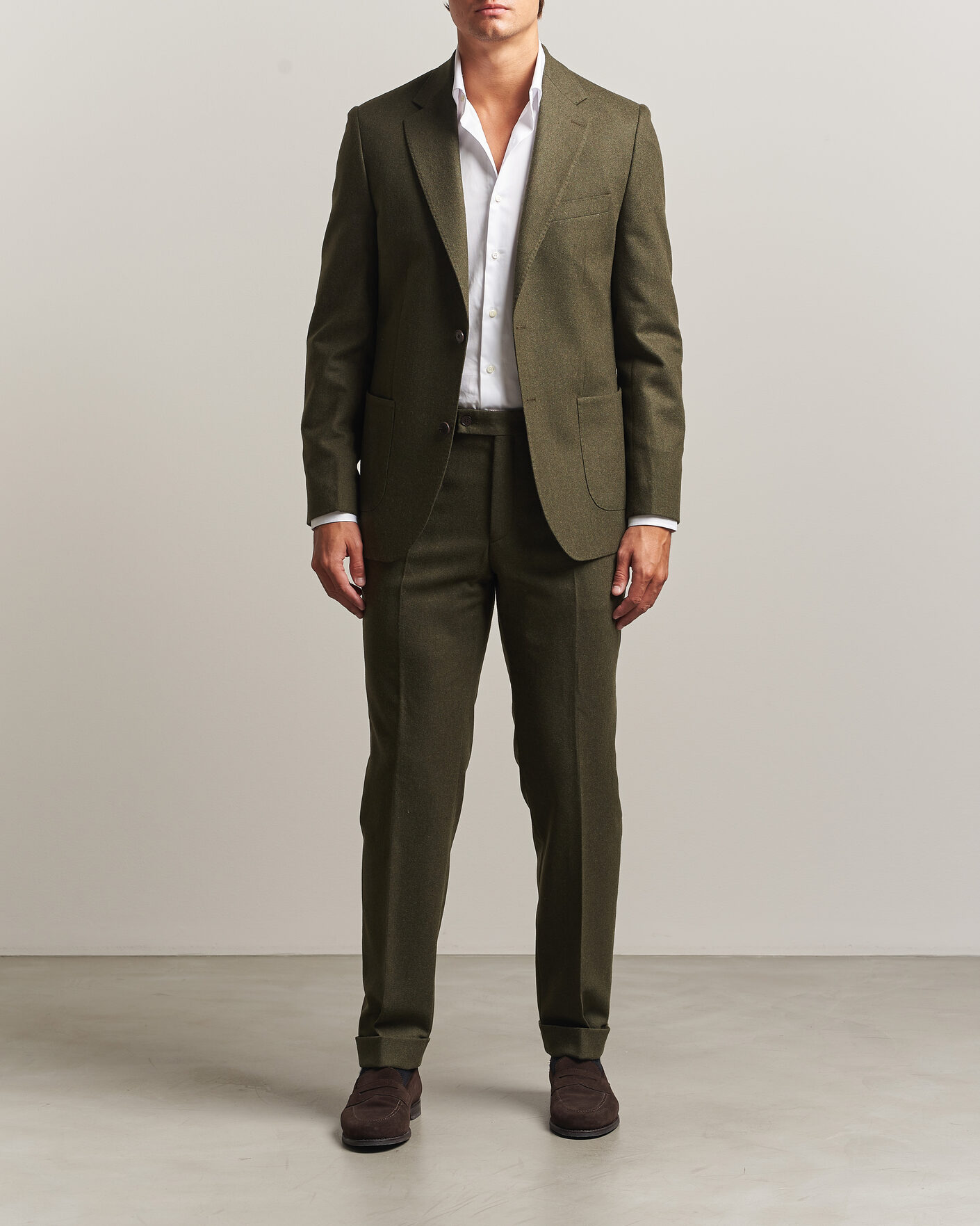 Uomini | Blazers | Morris | Flannel Suit Blazer Green