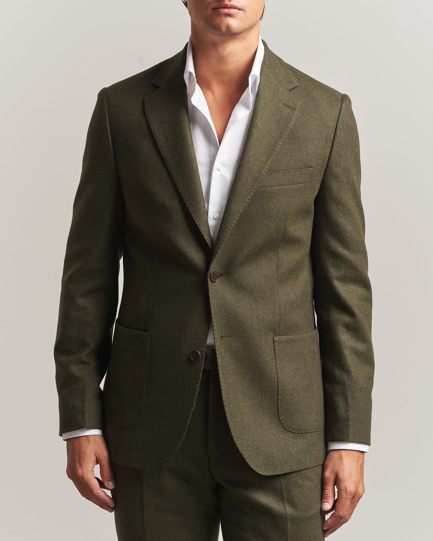 Uomini | Blazers | Morris | Flannel Suit Blazer Green