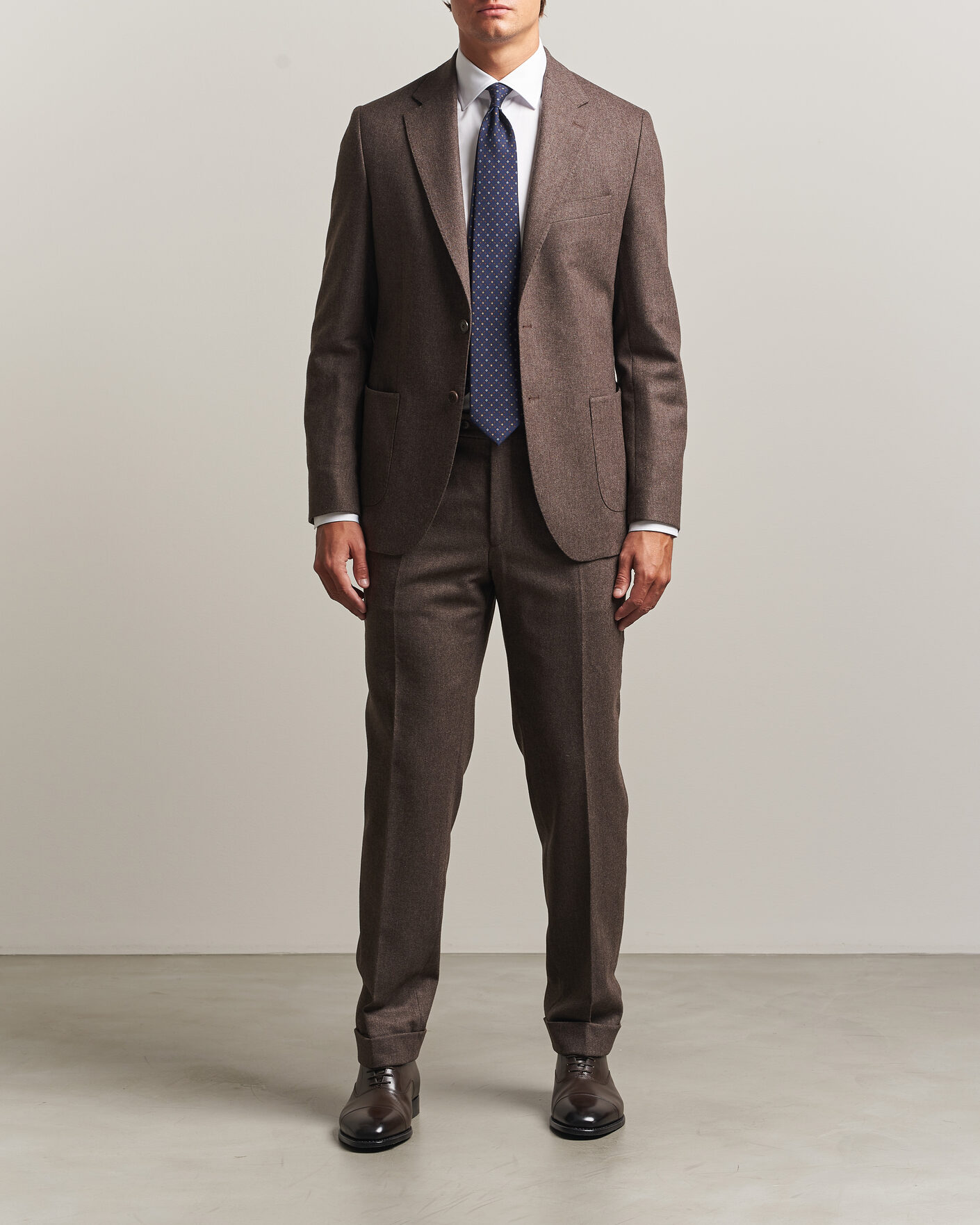Uomini | Blazers | Morris | Flannel Suit Blazer Brown