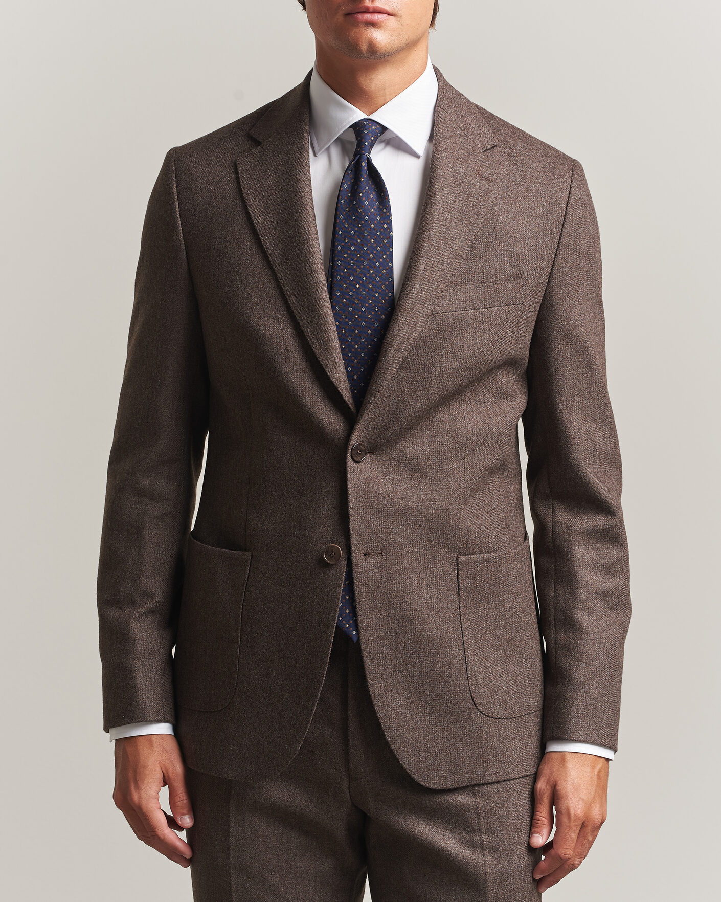 Uomini | Blazers | Morris | Flannel Suit Blazer Brown