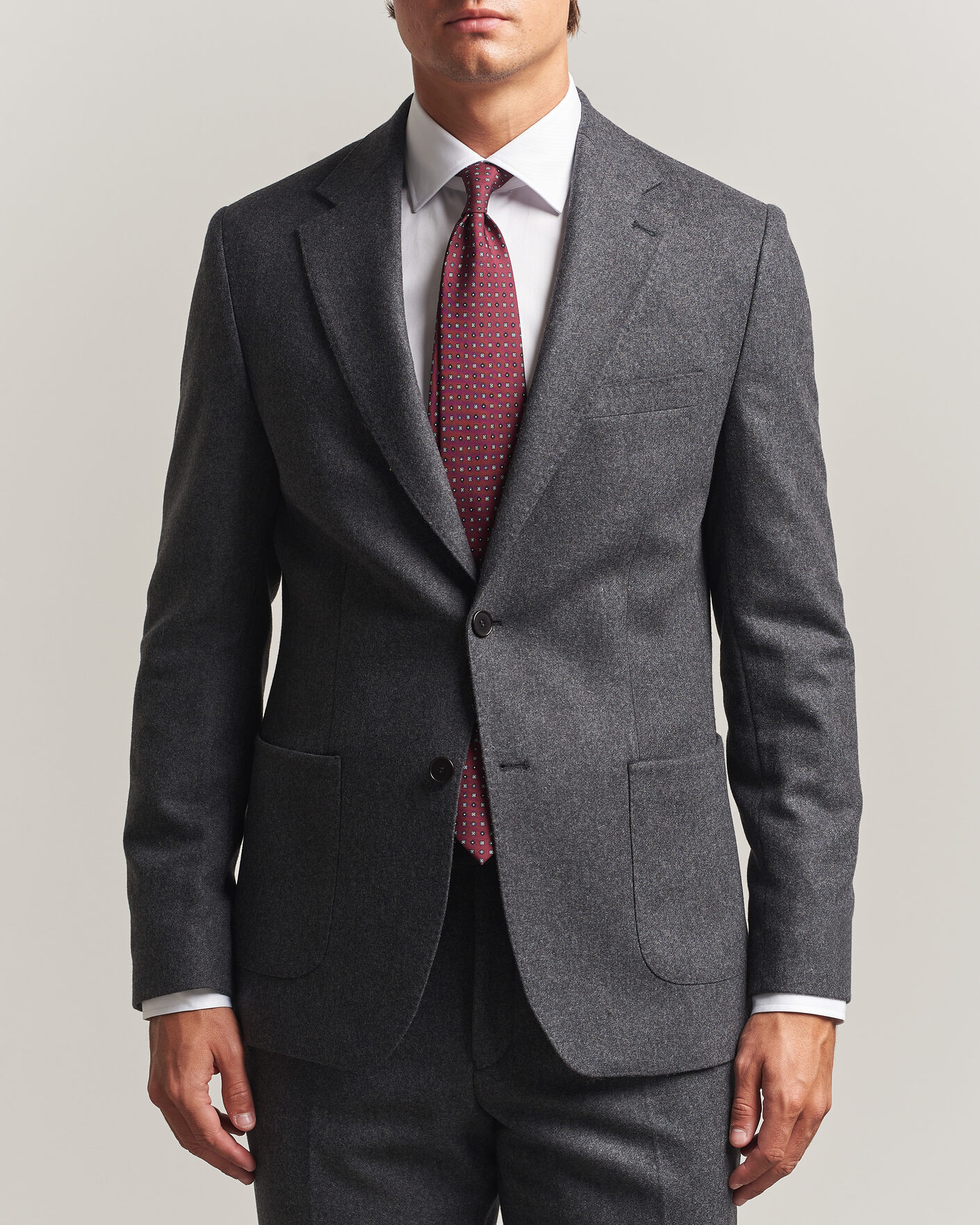 Uomini | Blazers | Morris | Flannel Suit Blazer Grey