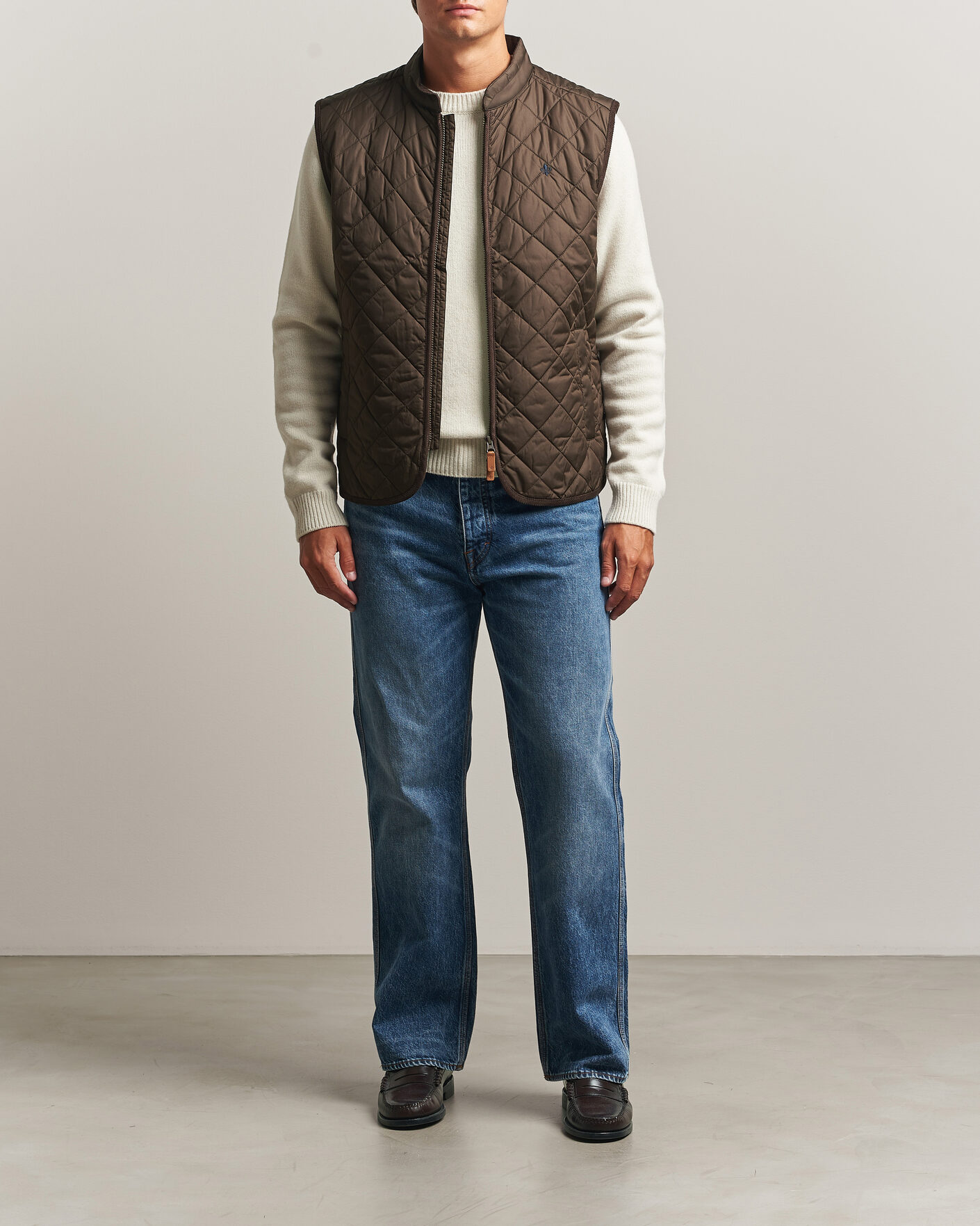 Uomini | Gilet | Morris | Teddy Quilted Vest Brown