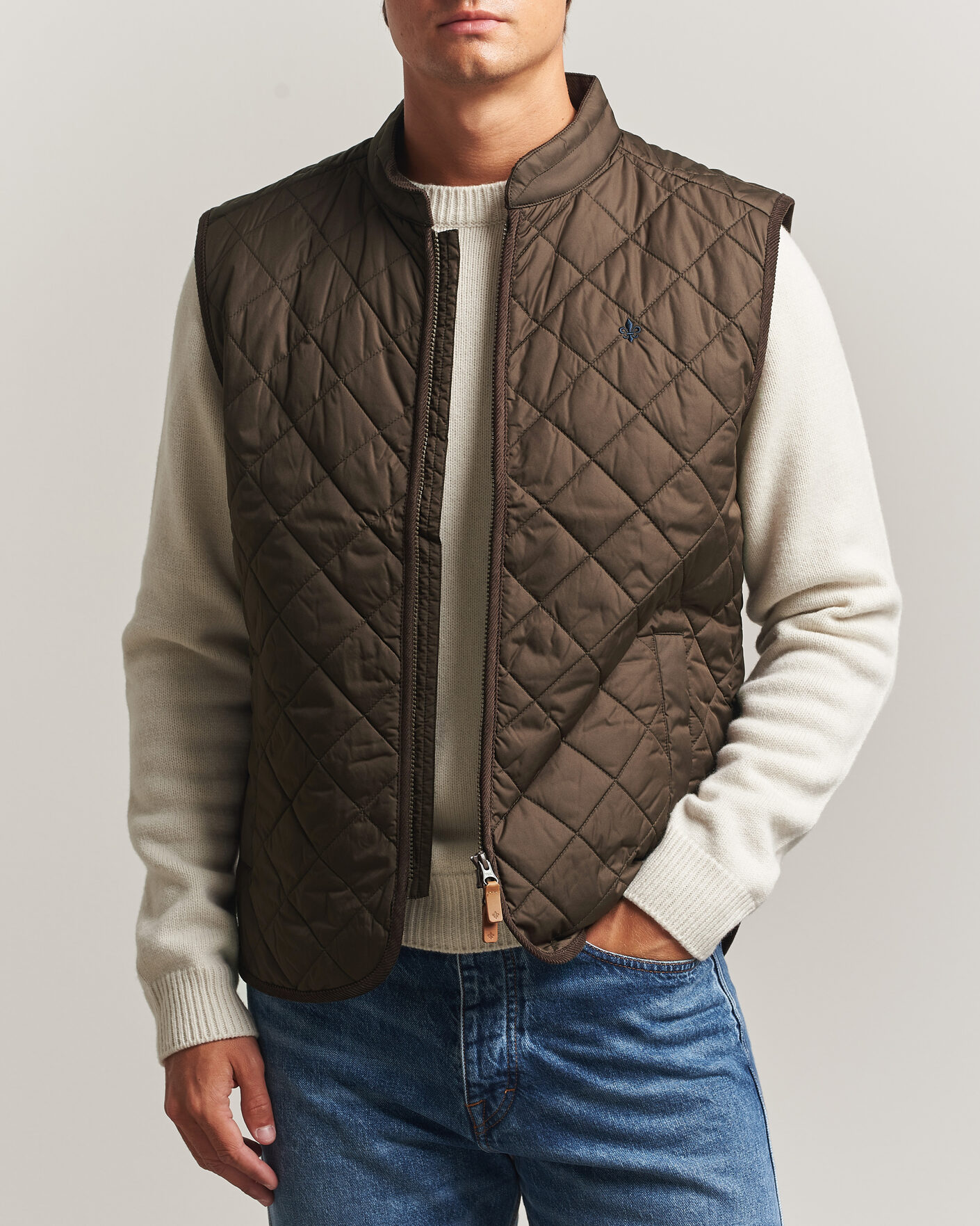 Uomini | Gilet | Morris | Teddy Quilted Vest Brown