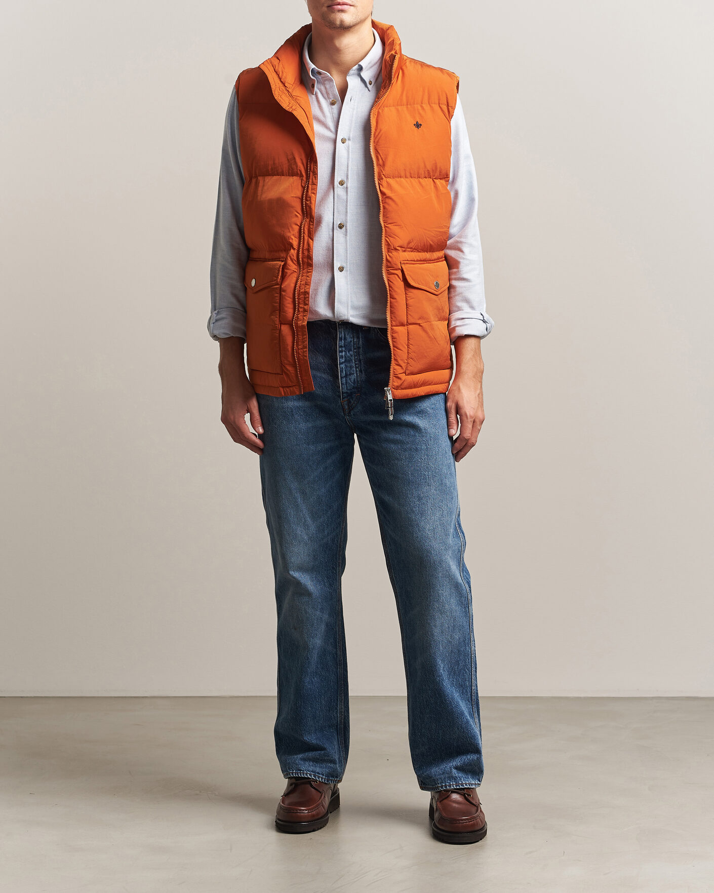 Uomini | Gilet | Morris | Lennox Puffer Vest Orange