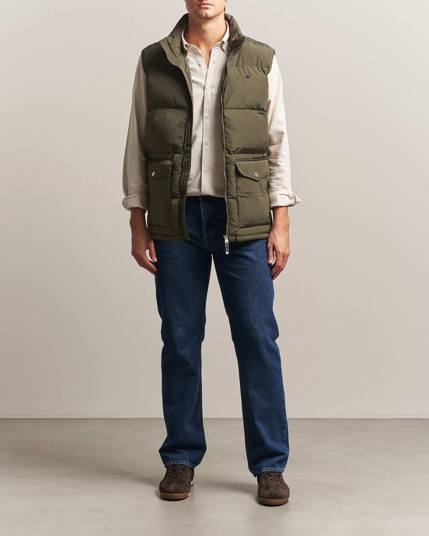 Uomini | Gilet | Morris | Lennox Puffer Vest Olive