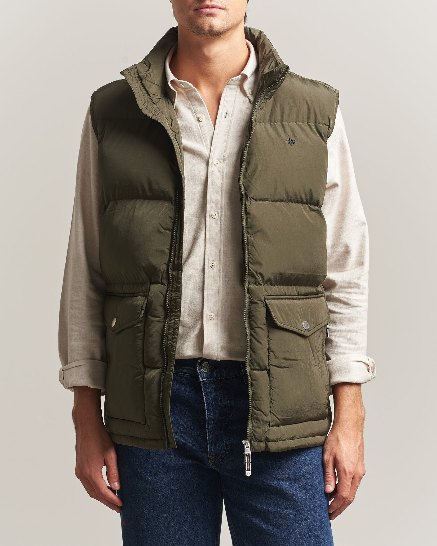 Uomini | Gilet | Morris | Lennox Puffer Vest Olive