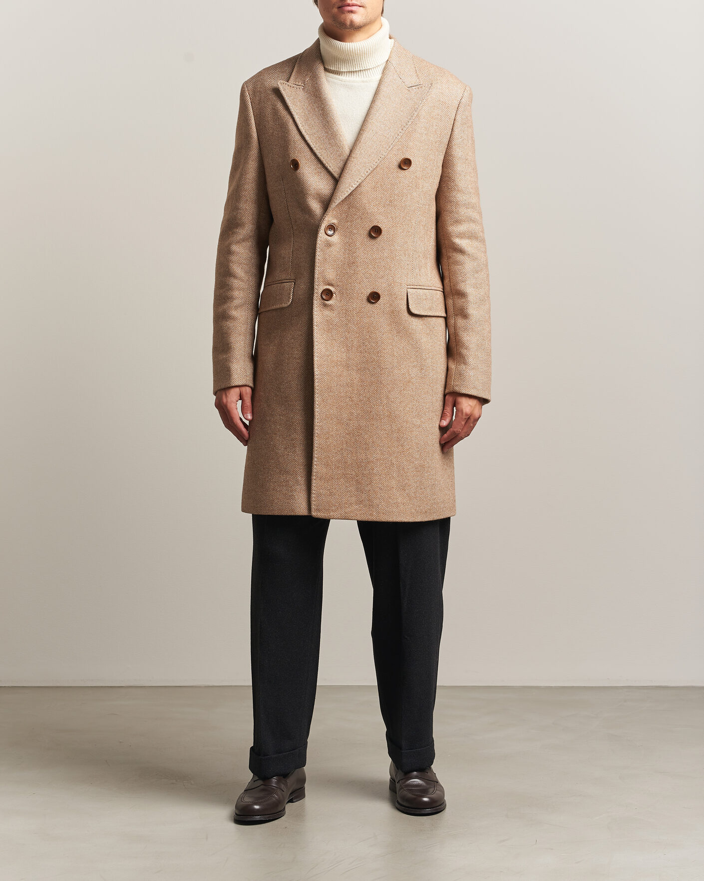 Uomini | Giacche | Morris | Herringbone DB Coat Camel