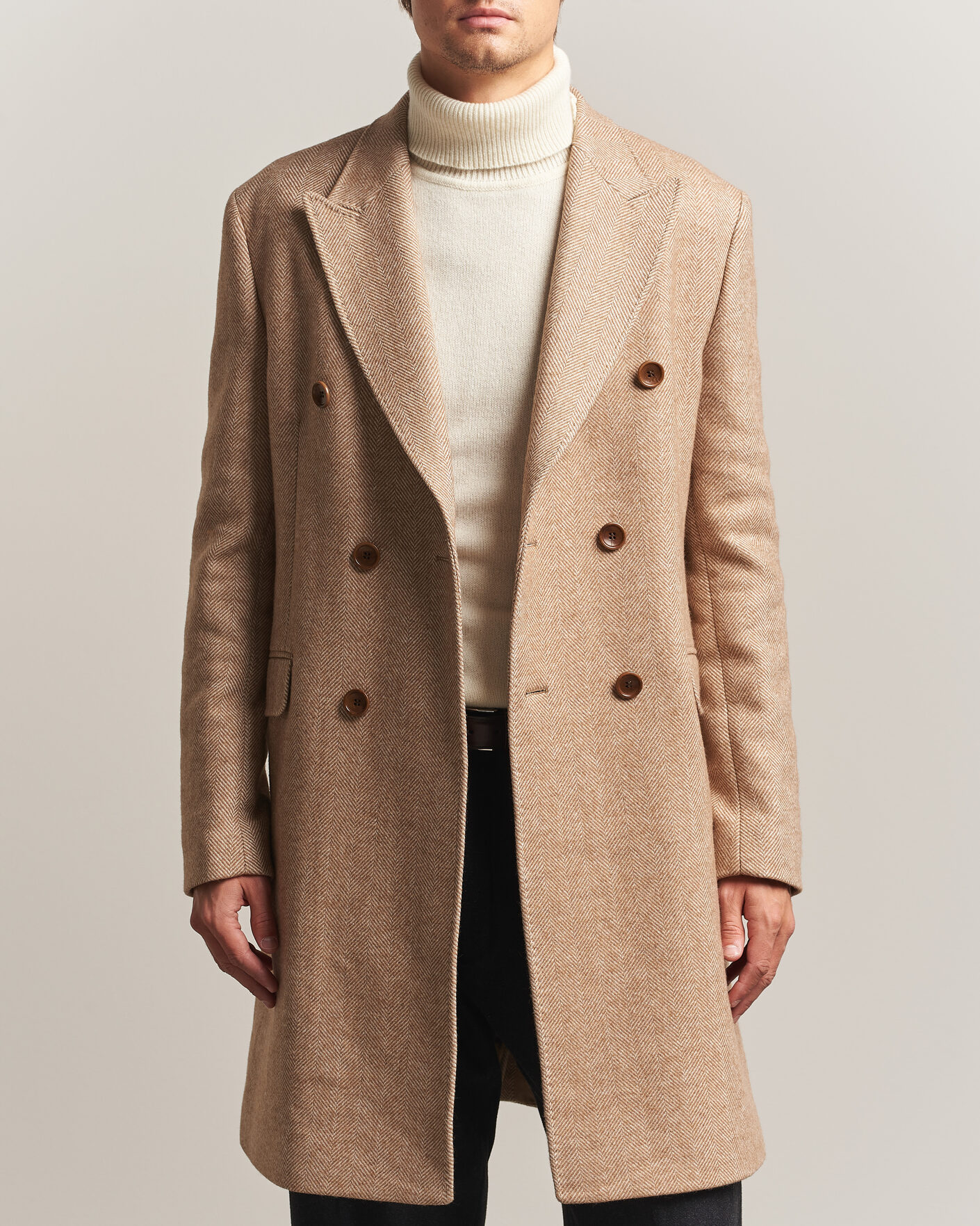 Uomini | Giacche | Morris | Herringbone DB Coat Camel