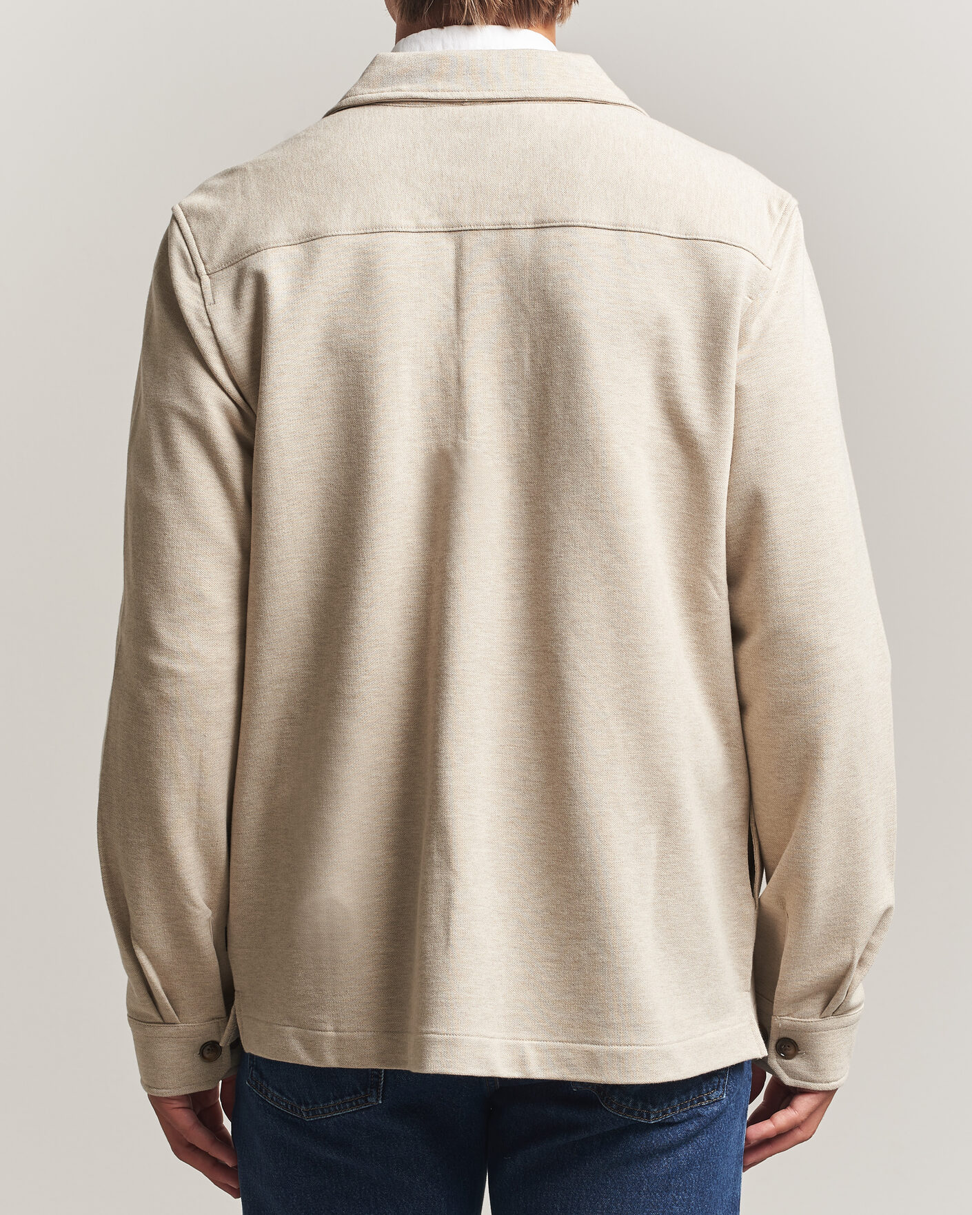 Uomini | Camicie | Morris | Andrew Jersey Overshirt Khaki