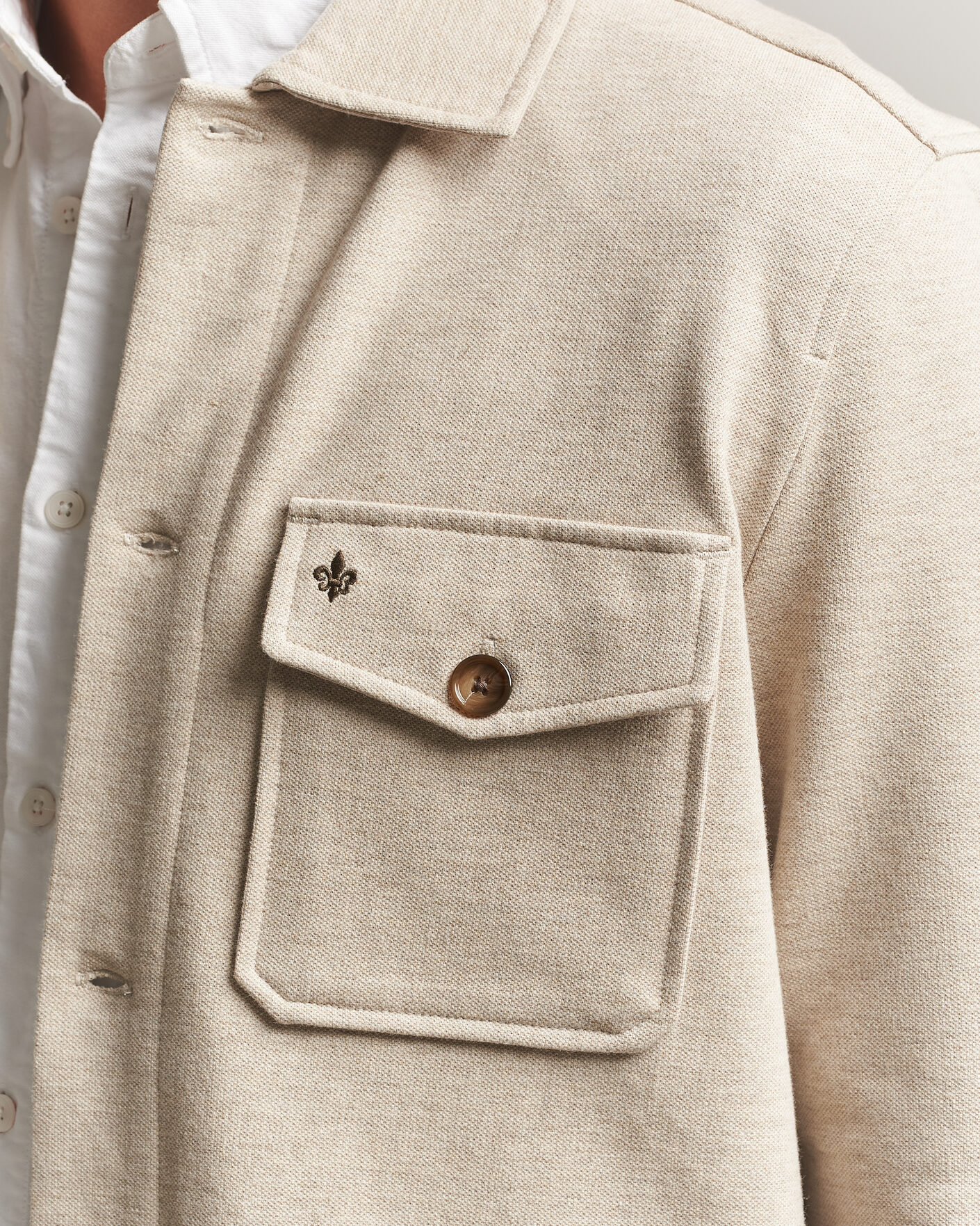 Uomini | Camicie | Morris | Andrew Jersey Overshirt Khaki