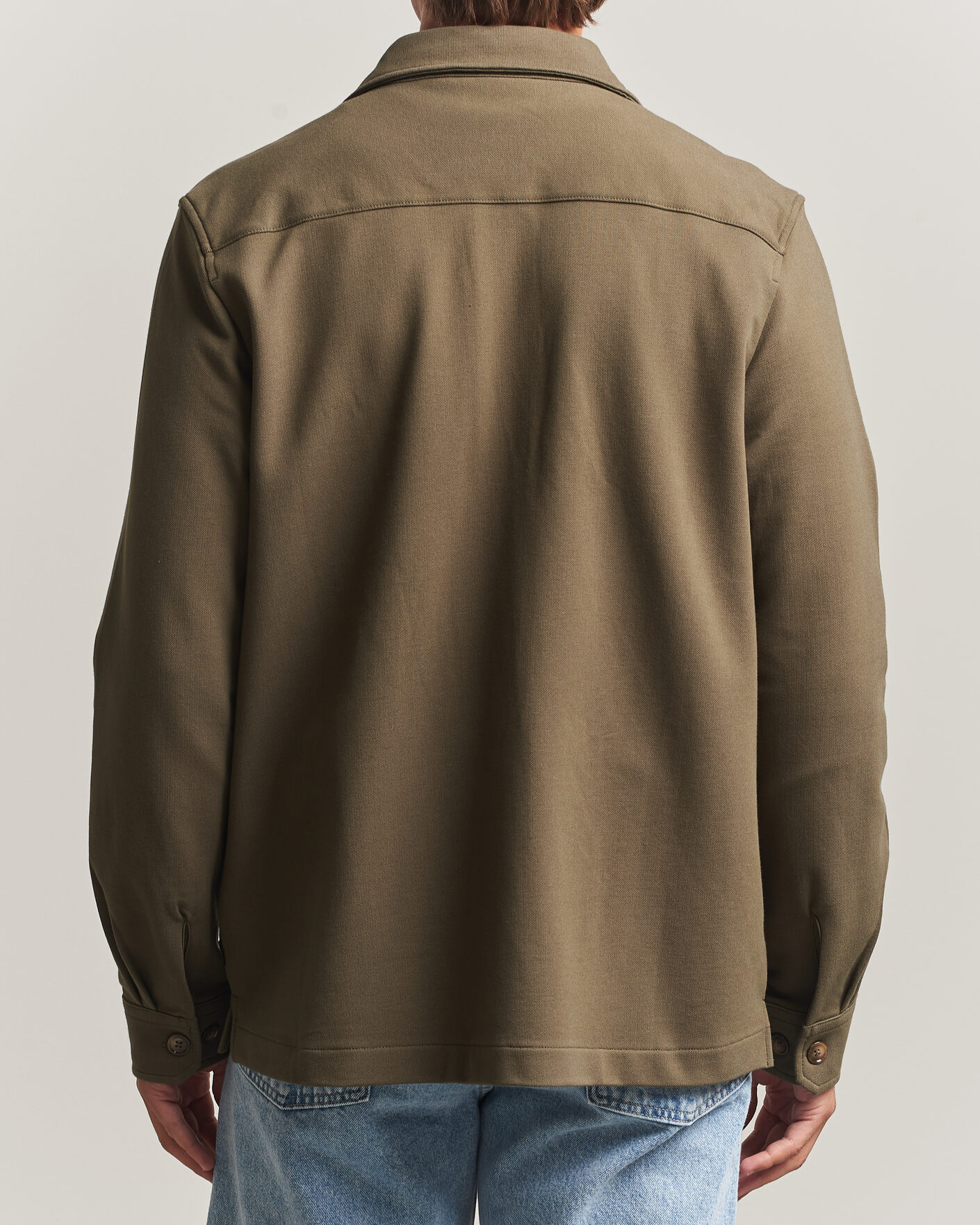 Uomini | Camicie | Morris | Andrew Jersey Overshirt Olive