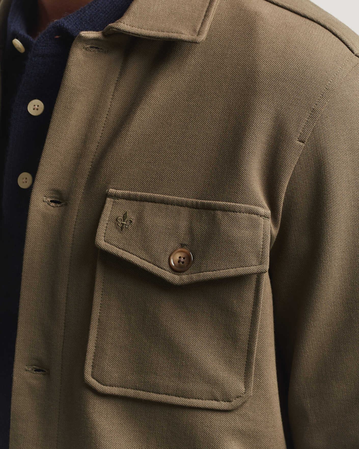 Uomini | Camicie | Morris | Andrew Jersey Overshirt Olive