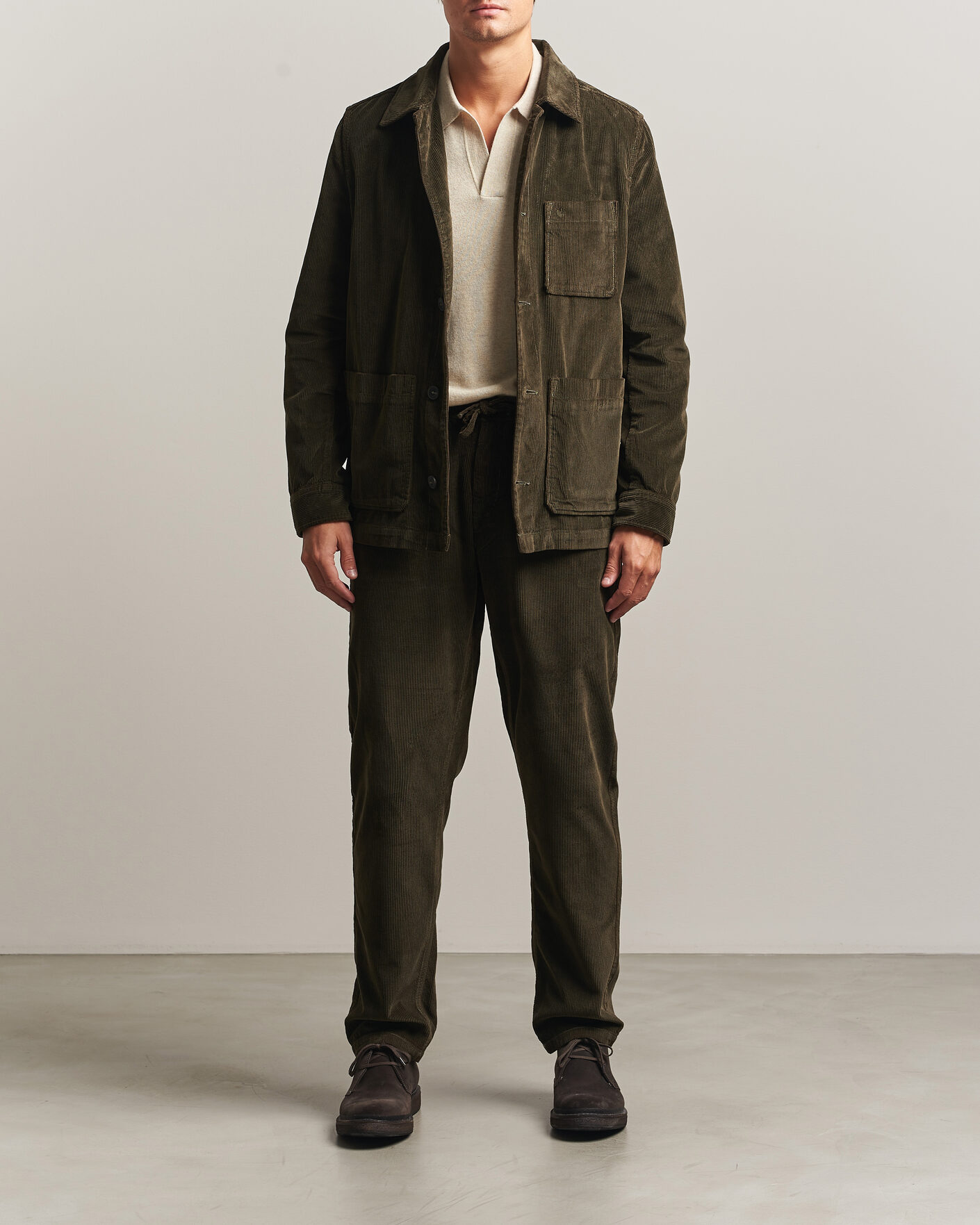 Uomini | Camicie | Morris | Fenix Cord Shirt Jacket Olive