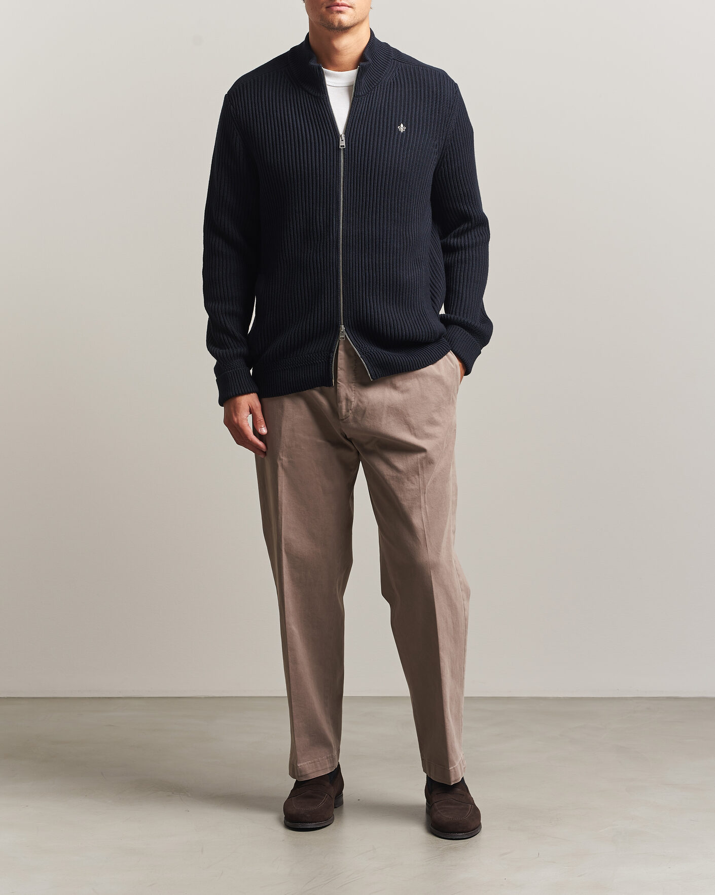 Uomini | Maglieria | Morris | Duncan Zip Cardigan Old Blue