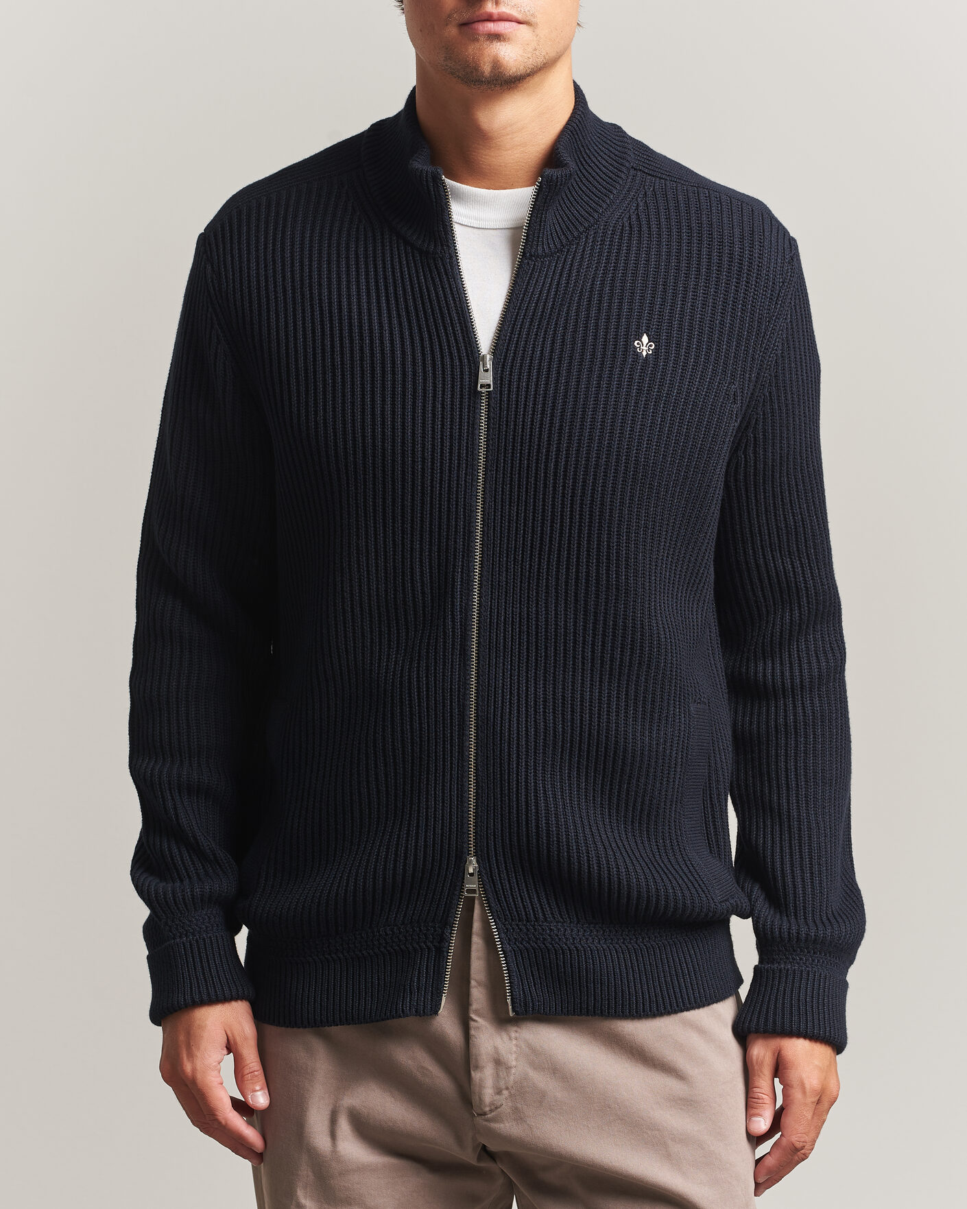 Uomini | Maglieria | Morris | Duncan Zip Cardigan Old Blue