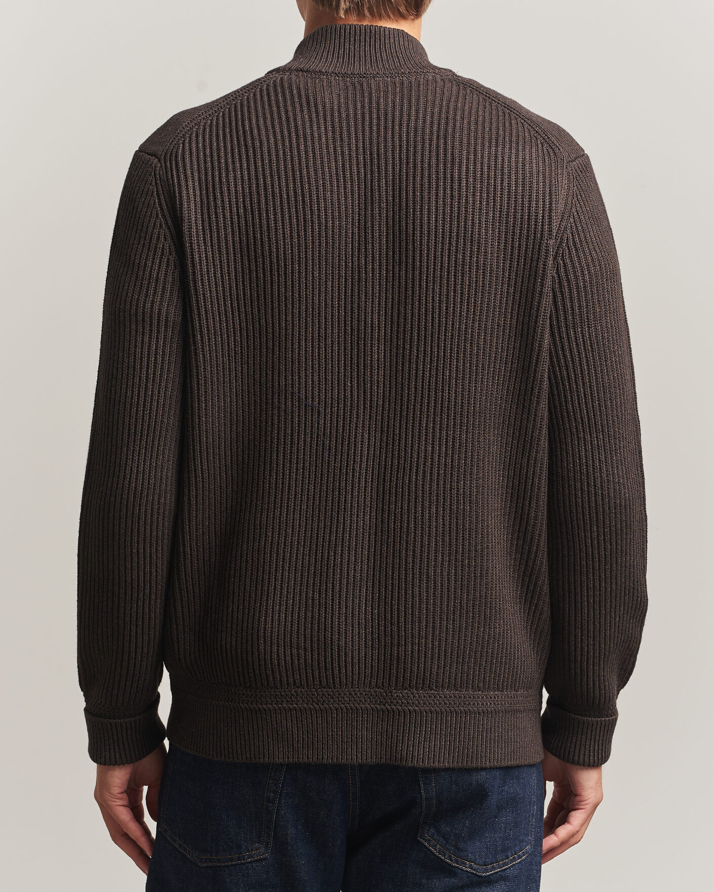 Uomini | Maglieria | Morris | Duncan Zip Cardigan Brown