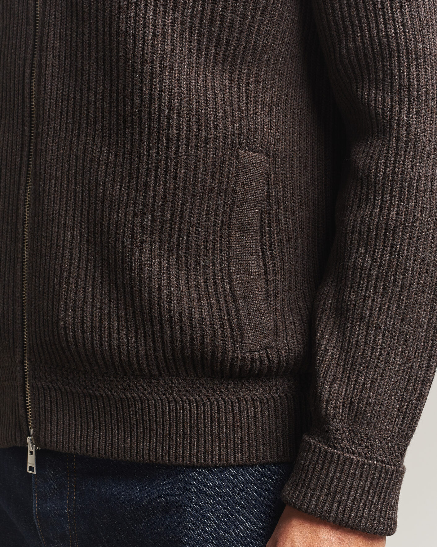 Uomini | Maglieria | Morris | Duncan Zip Cardigan Brown