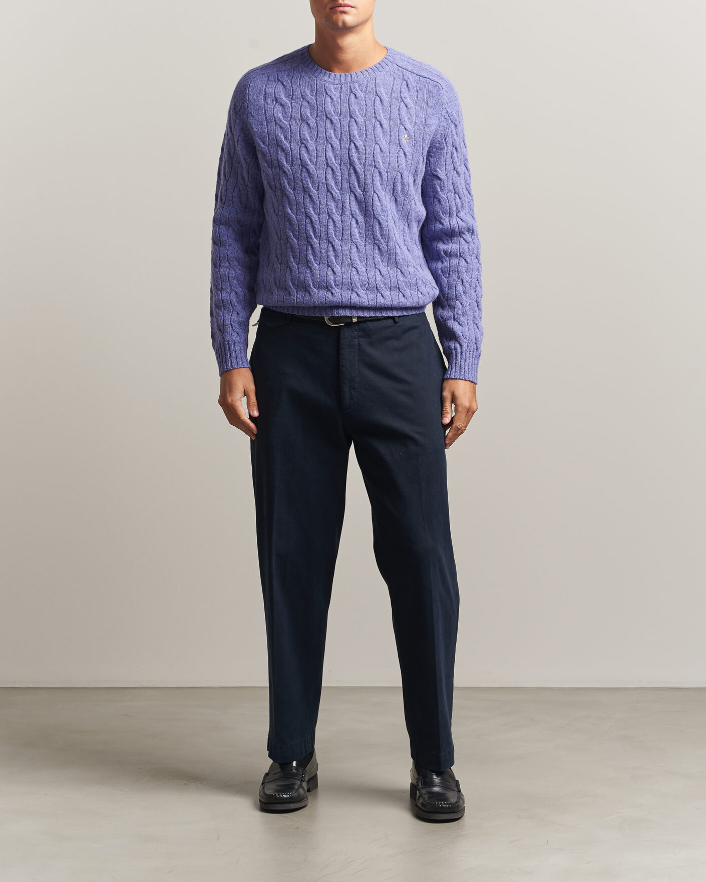 Uomini | Maglieria | Morris | Archard Cable Sweater Purple