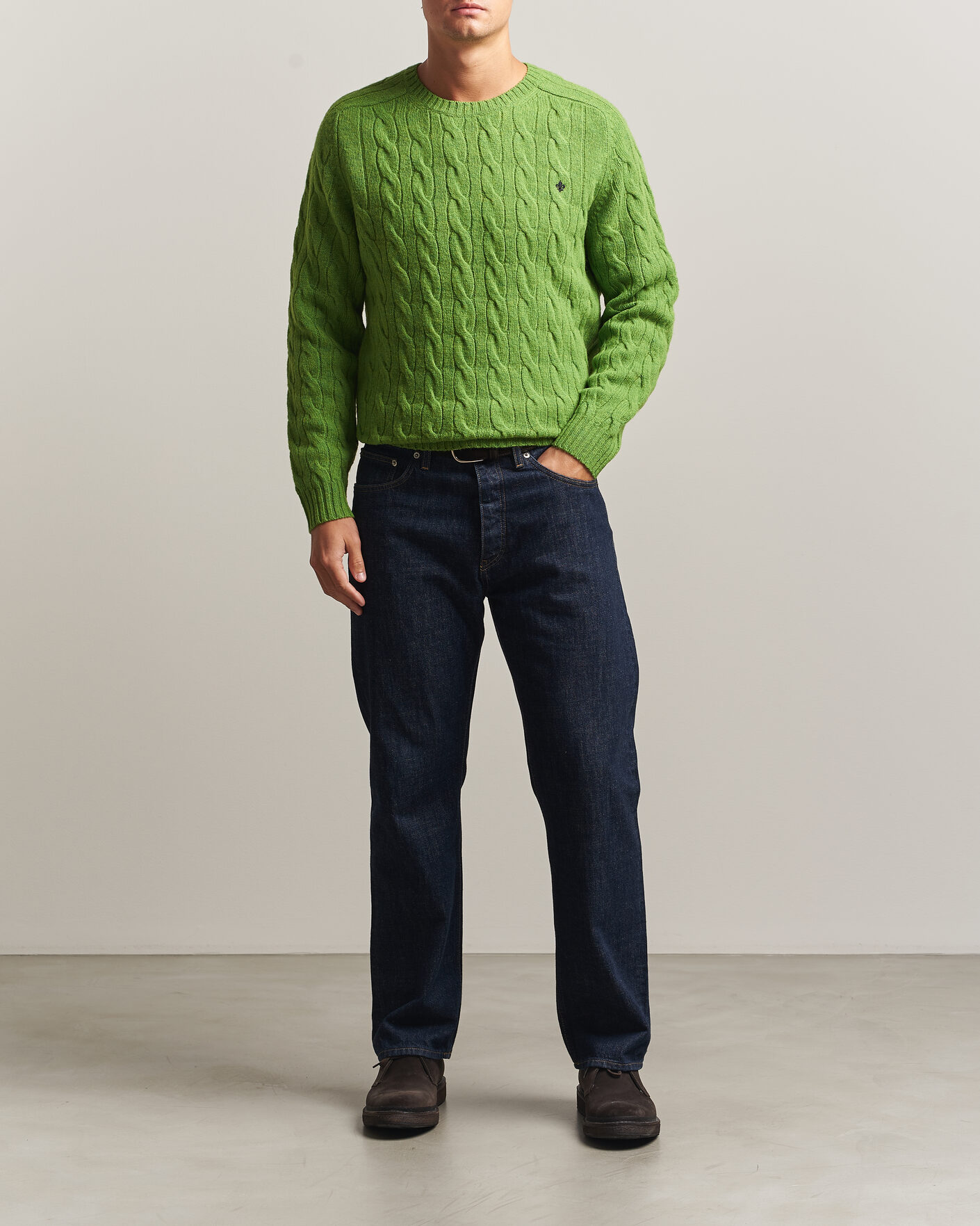 Uomini | Maglieria | Morris | Archard Cable Sweater Green