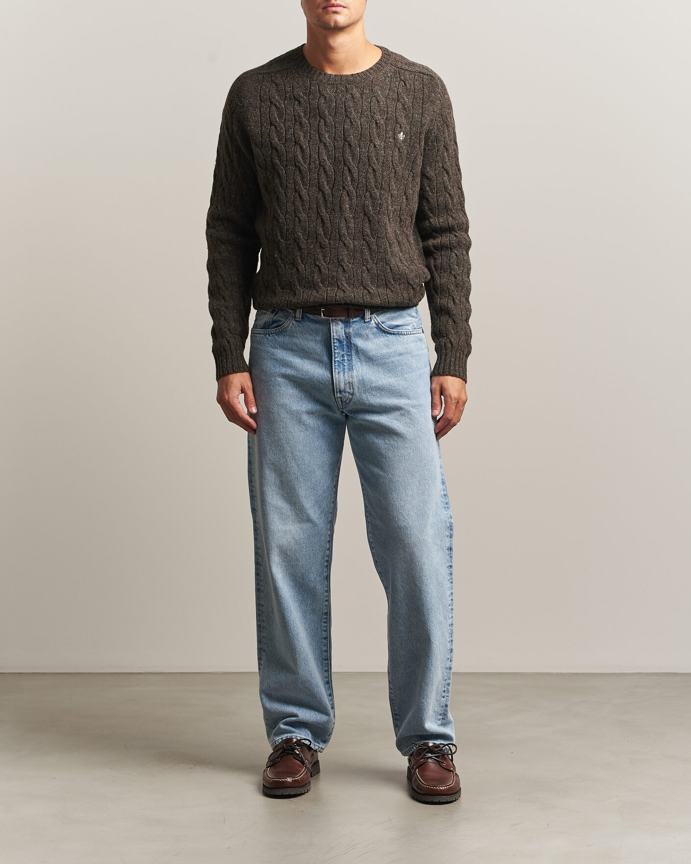 Uomini | Maglieria | Morris | Archard Cable Sweater Brown