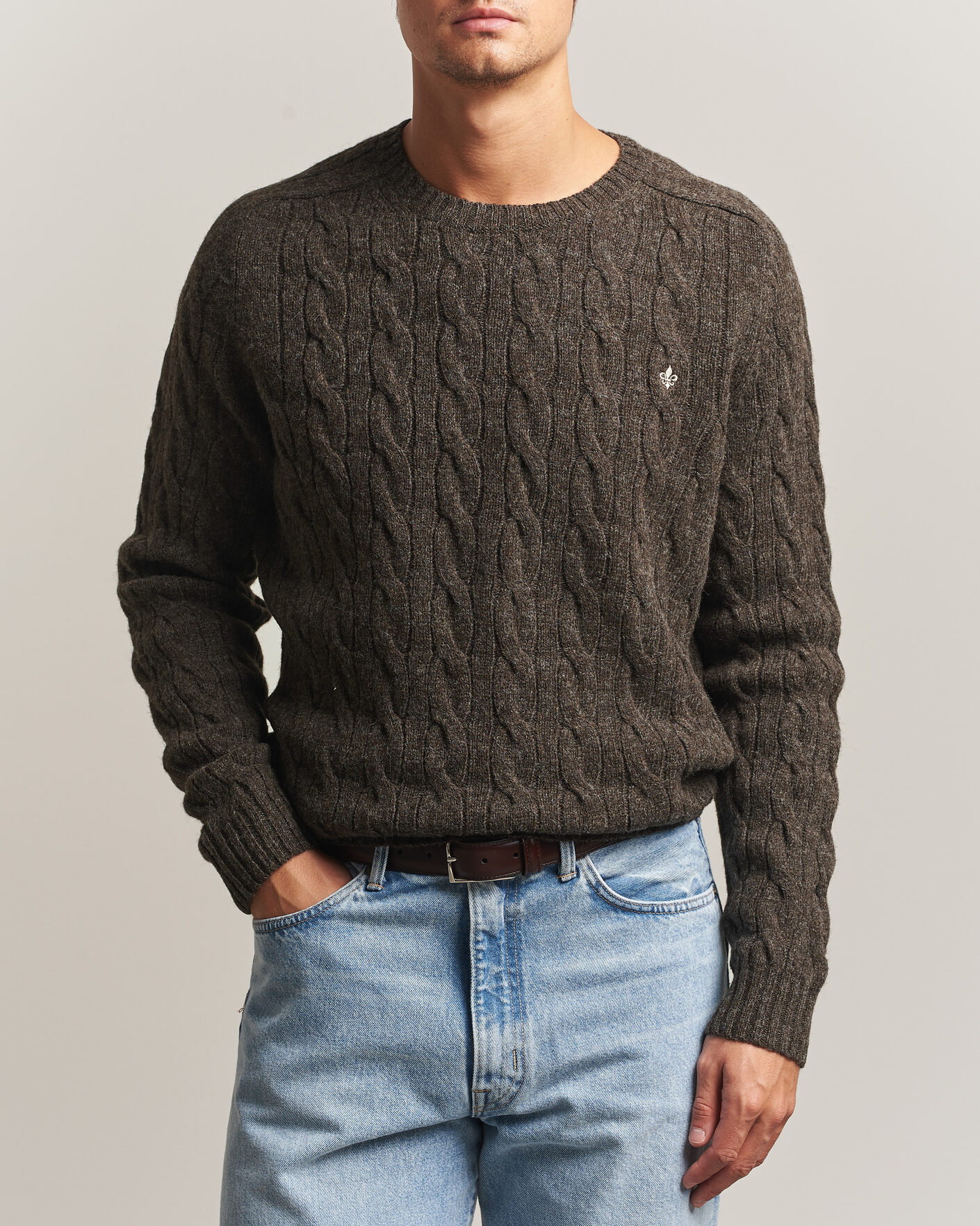 Uomini | Maglieria | Morris | Archard Cable Sweater Brown