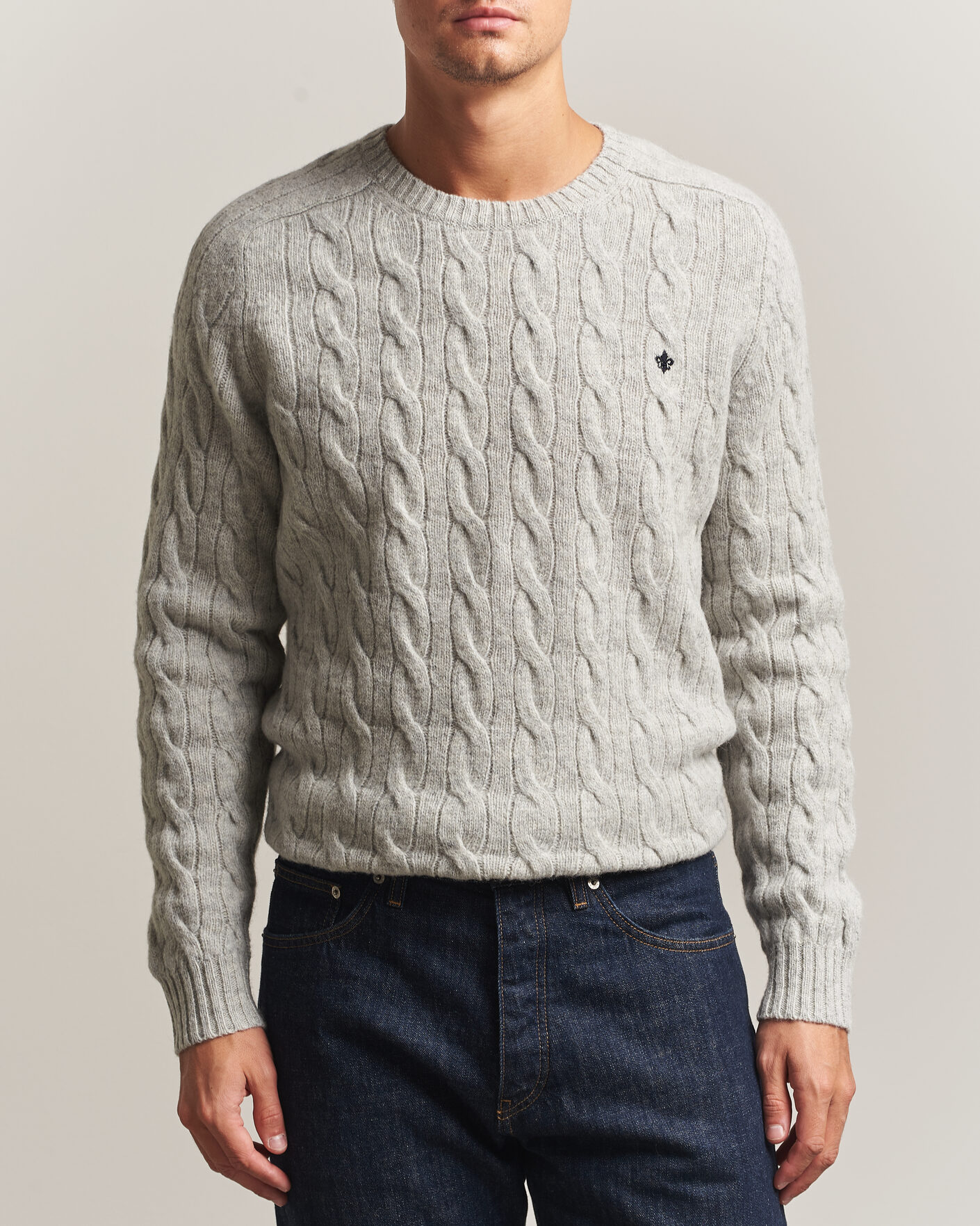 Uomini | Maglieria | Morris | Archard Cable Sweater Grey