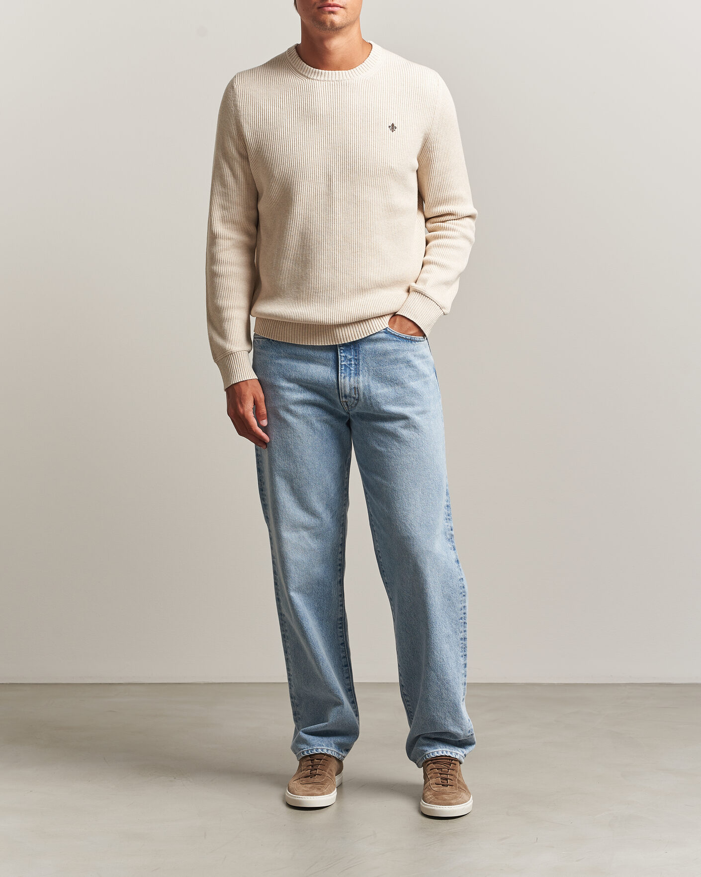 Uomini | Maglieria | Morris | Colin O-Neck Khaki