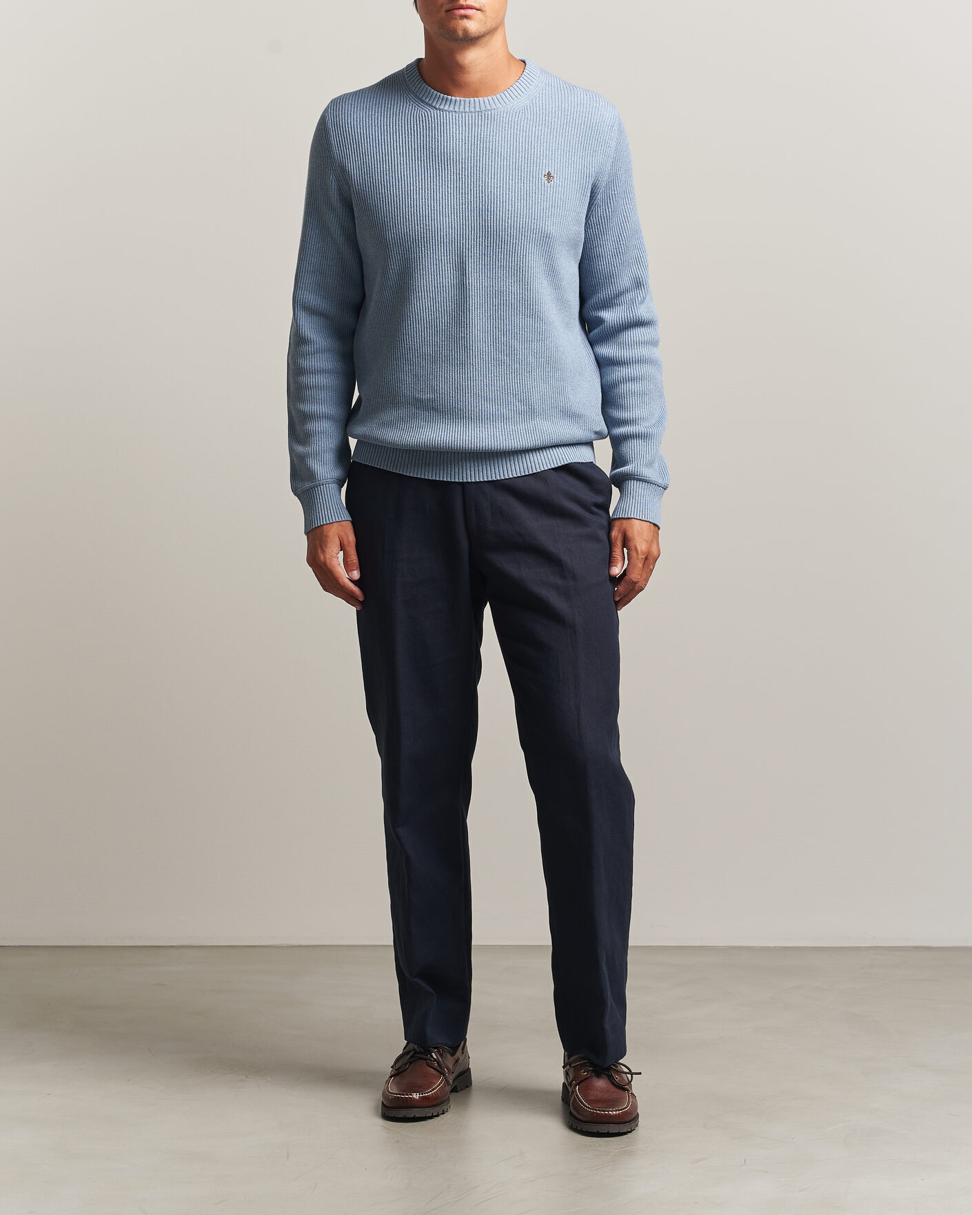 Uomini | Maglieria | Morris | Colin O-Neck Light Blue