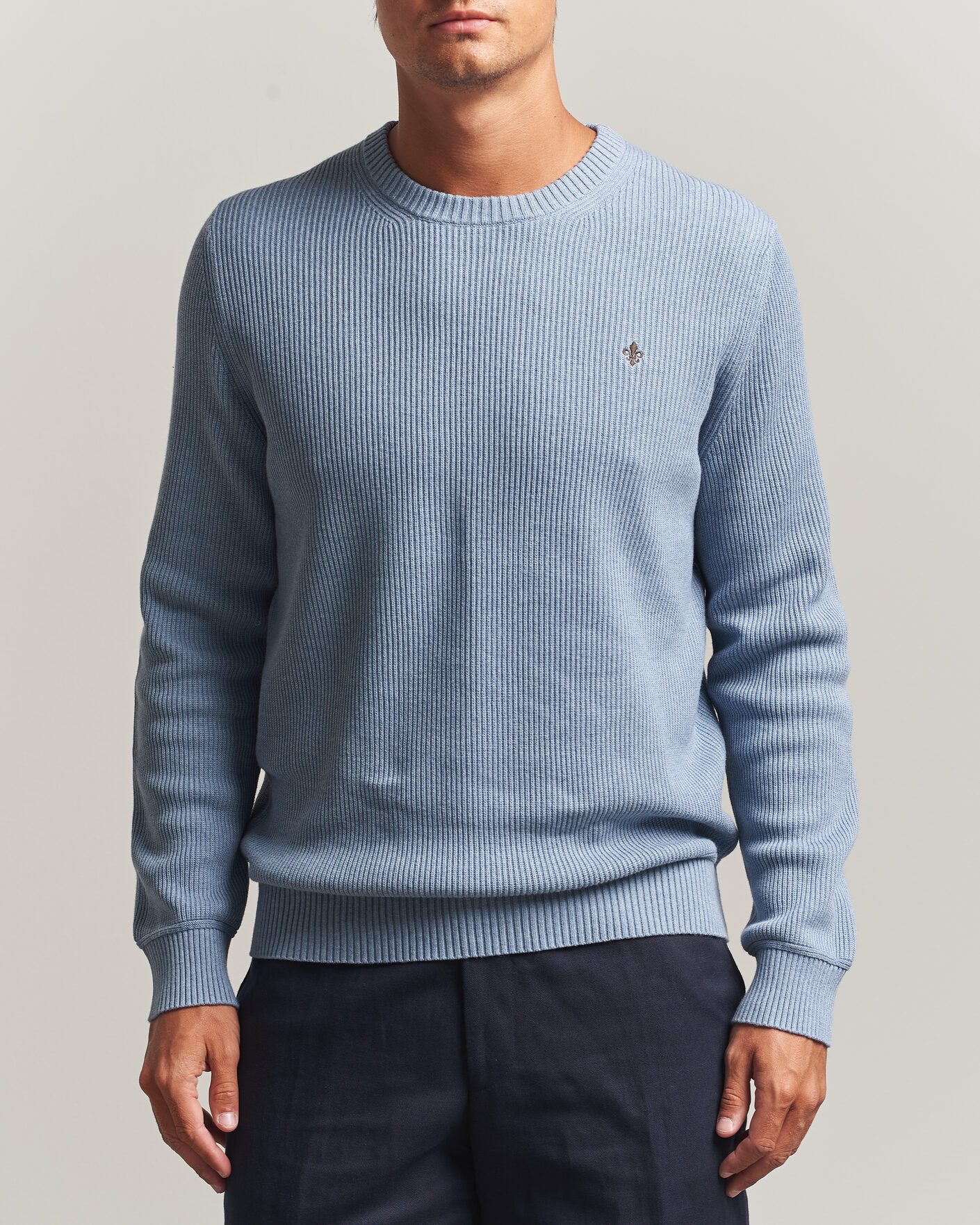 Uomini | Maglieria | Morris | Colin O-Neck Light Blue