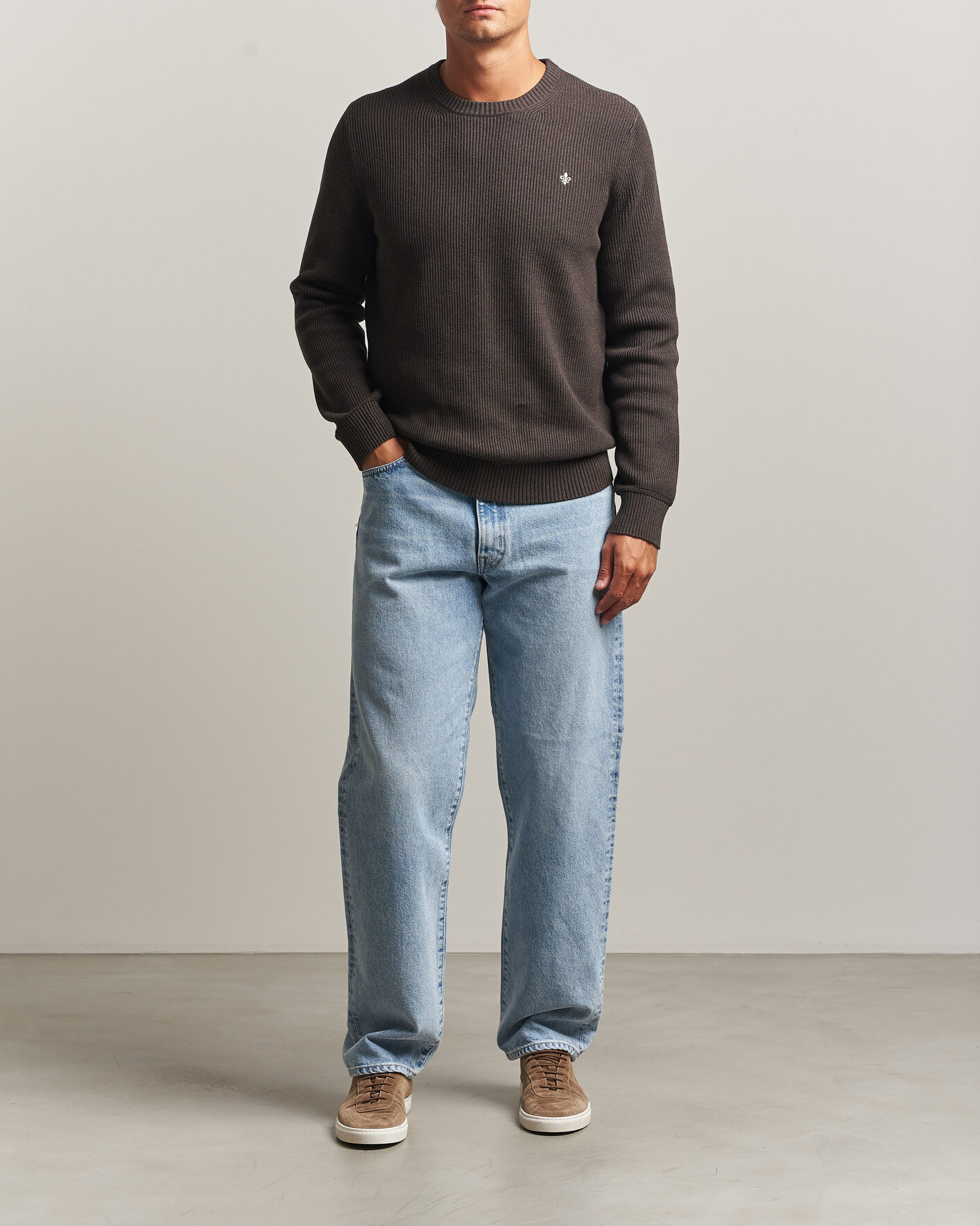 Uomini | Maglieria | Morris | Colin O-Neck Brown