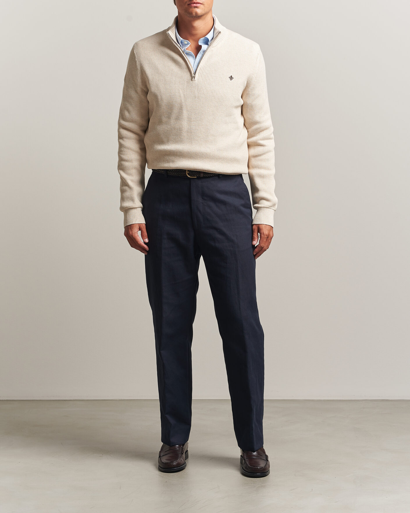 Uomini | Maglieria | Morris | Colin Half Zip Khaki