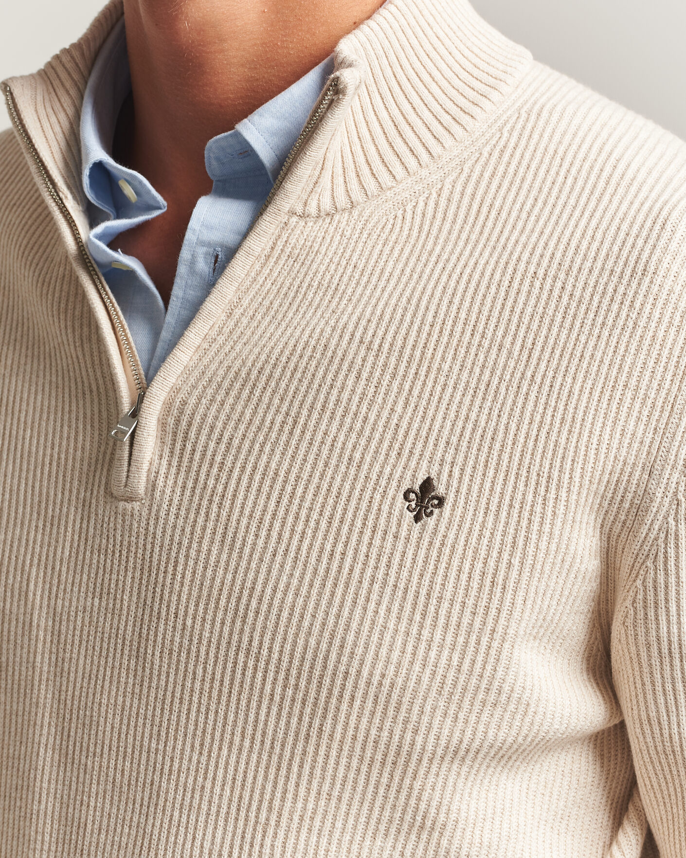 Uomini | Maglieria | Morris | Colin Half Zip Khaki