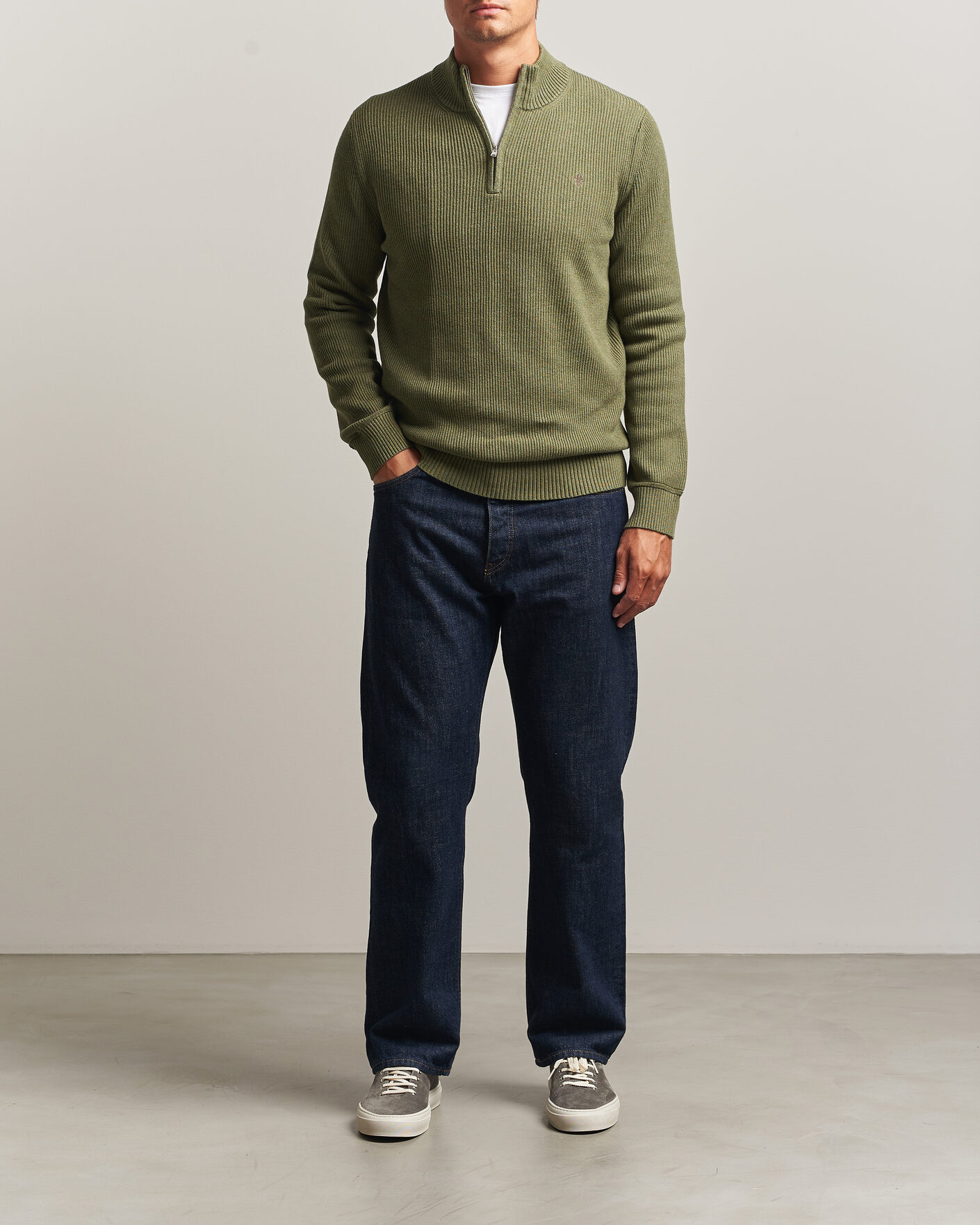 Uomini | Maglieria | Morris | Colin Half Zip Olive