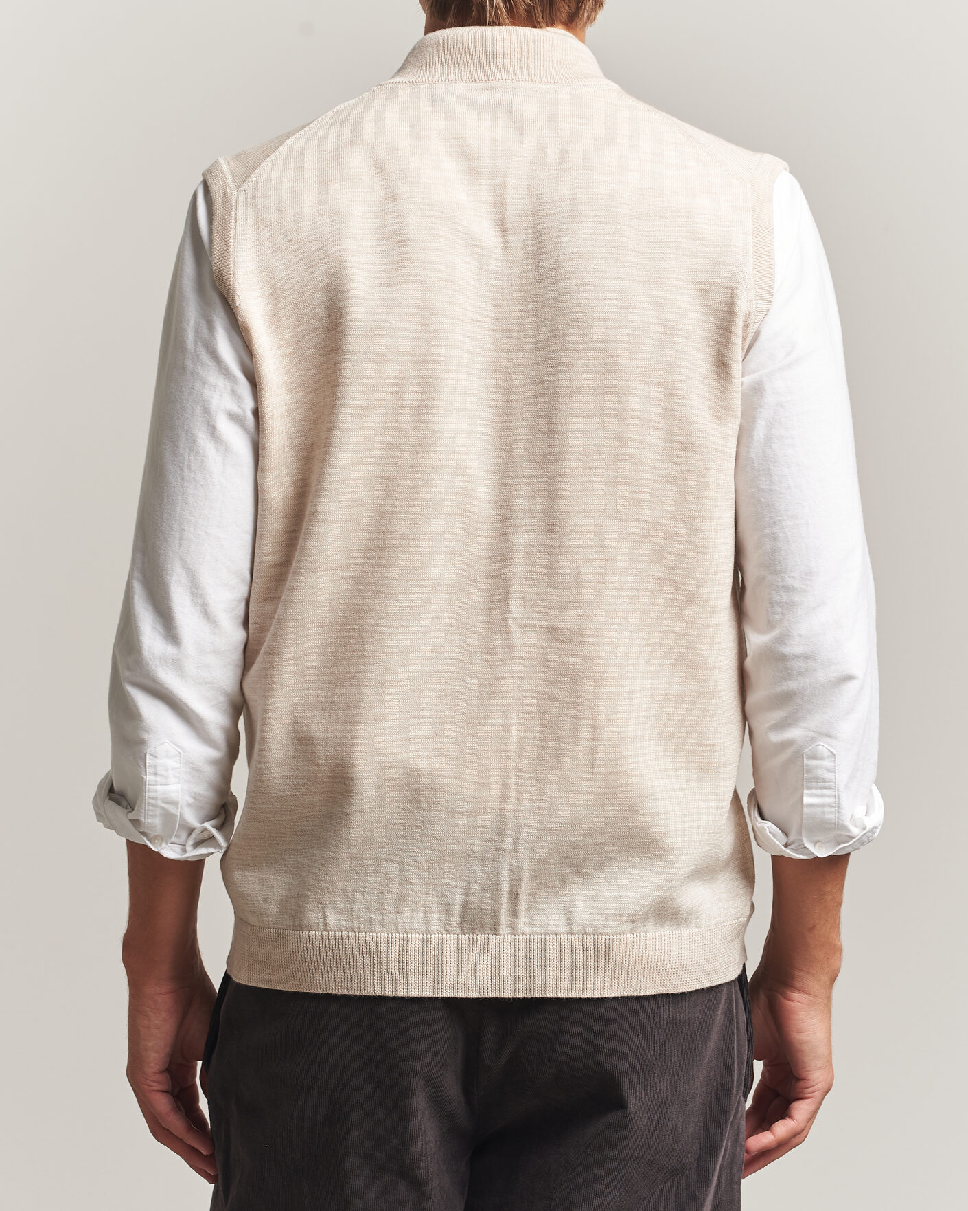 Uomini | Maglieria | Morris | Merino Zip Vest Off White
