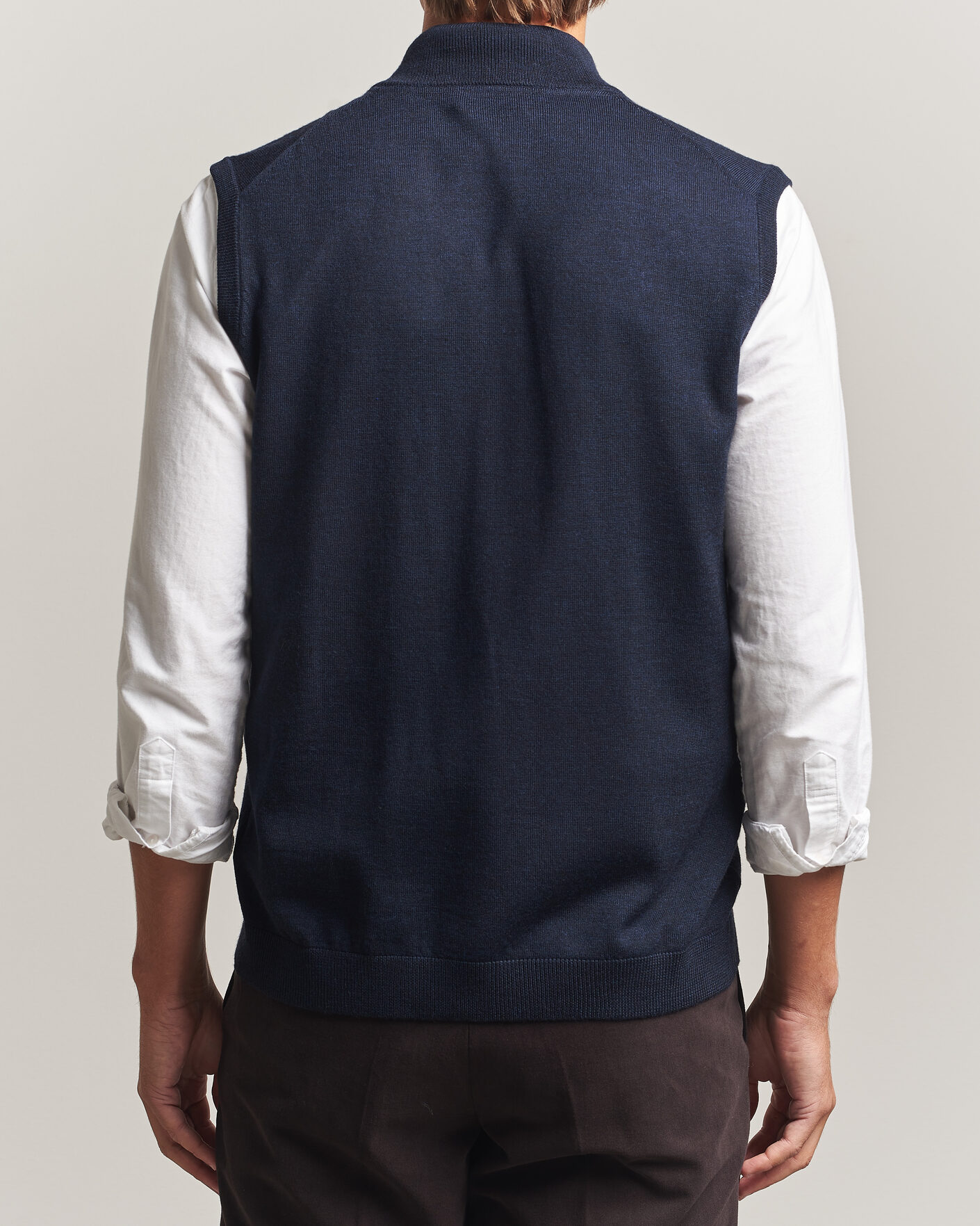 Uomini | Maglieria | Morris | Merino Zip Vest Navy