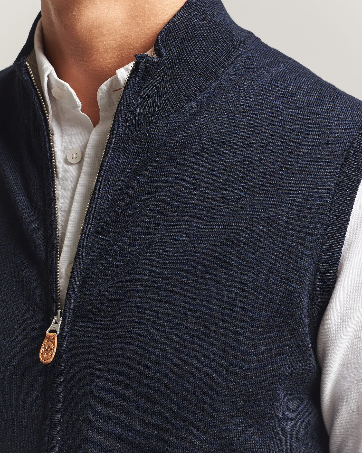 Uomini | Maglieria | Morris | Merino Zip Vest Navy