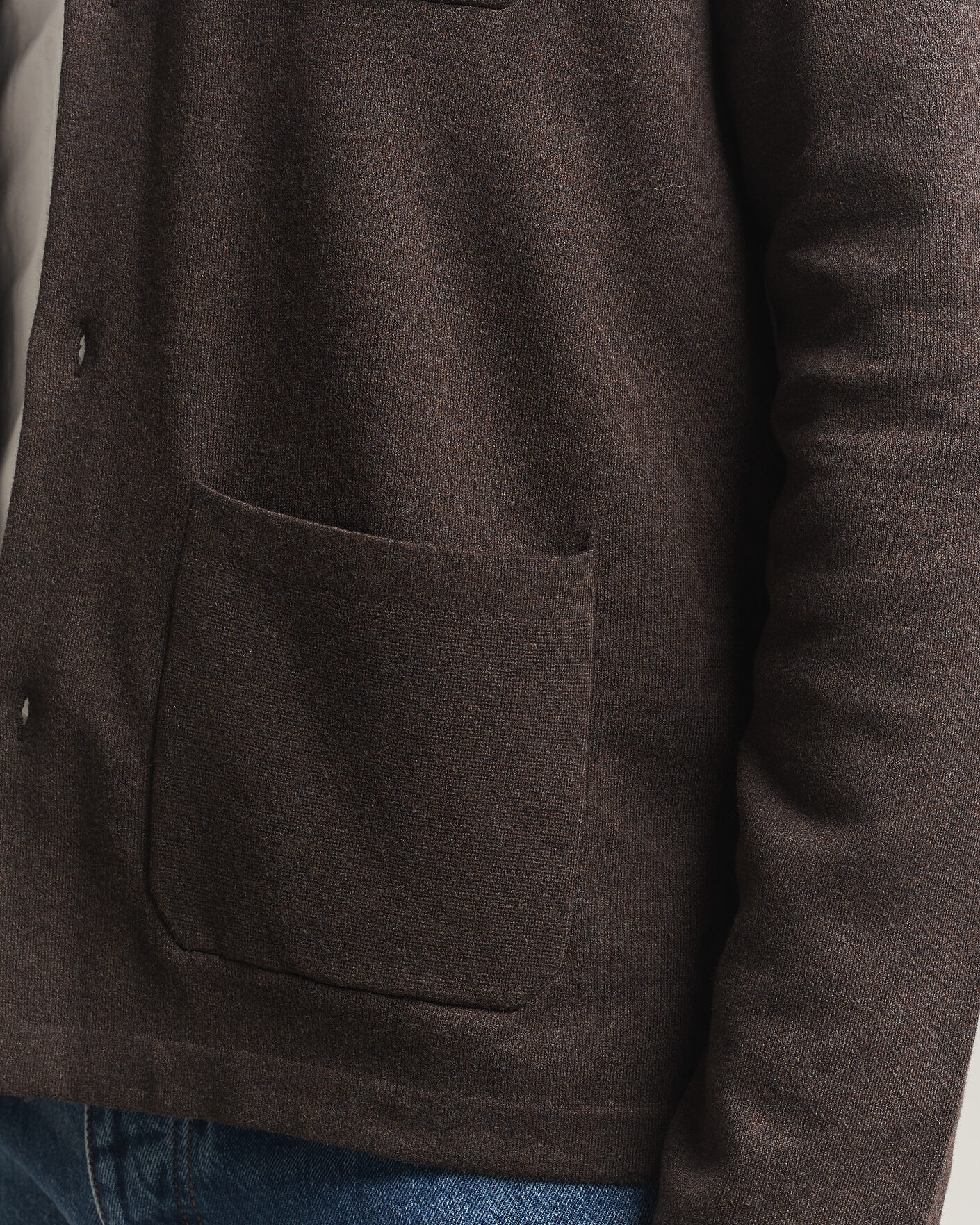 Uomini | Maglieria | Morris | Dudley Knitted Overshirt Brown