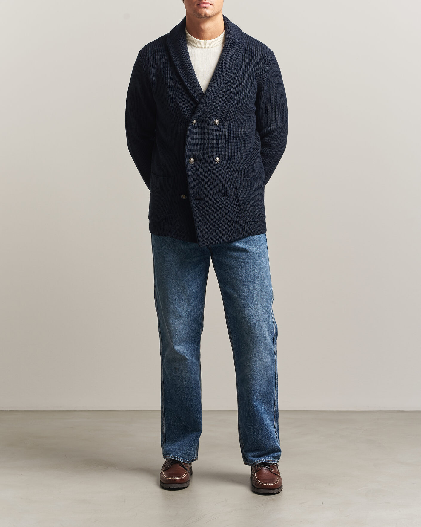 Uomini | Maglieria | Morris | Brayden DB Shawl Cardigan Navy