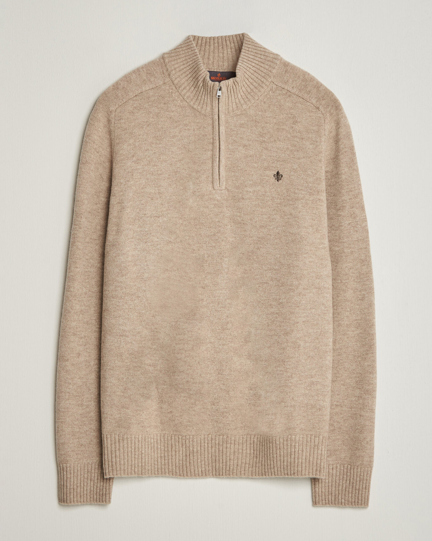 Uomini | Maglieria | Morris | Hertford Lambswool Half Zip Khaki