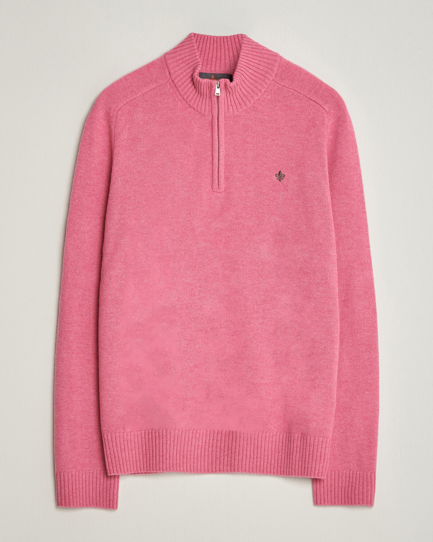 Uomini | Maglieria | Morris | Hertford Lambswool Half Zip Cerise