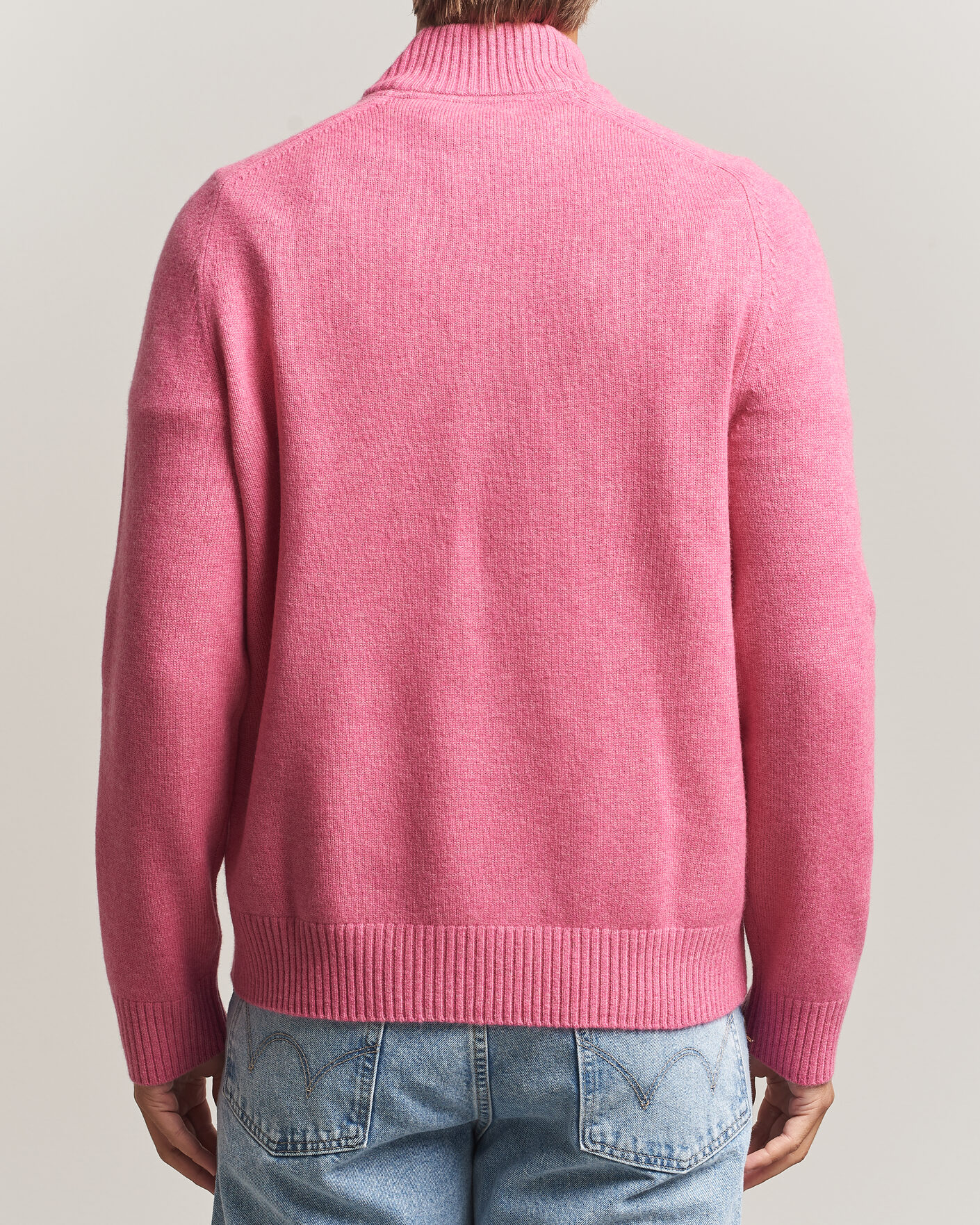Uomini | Maglieria | Morris | Hertford Lambswool Half Zip Cerise